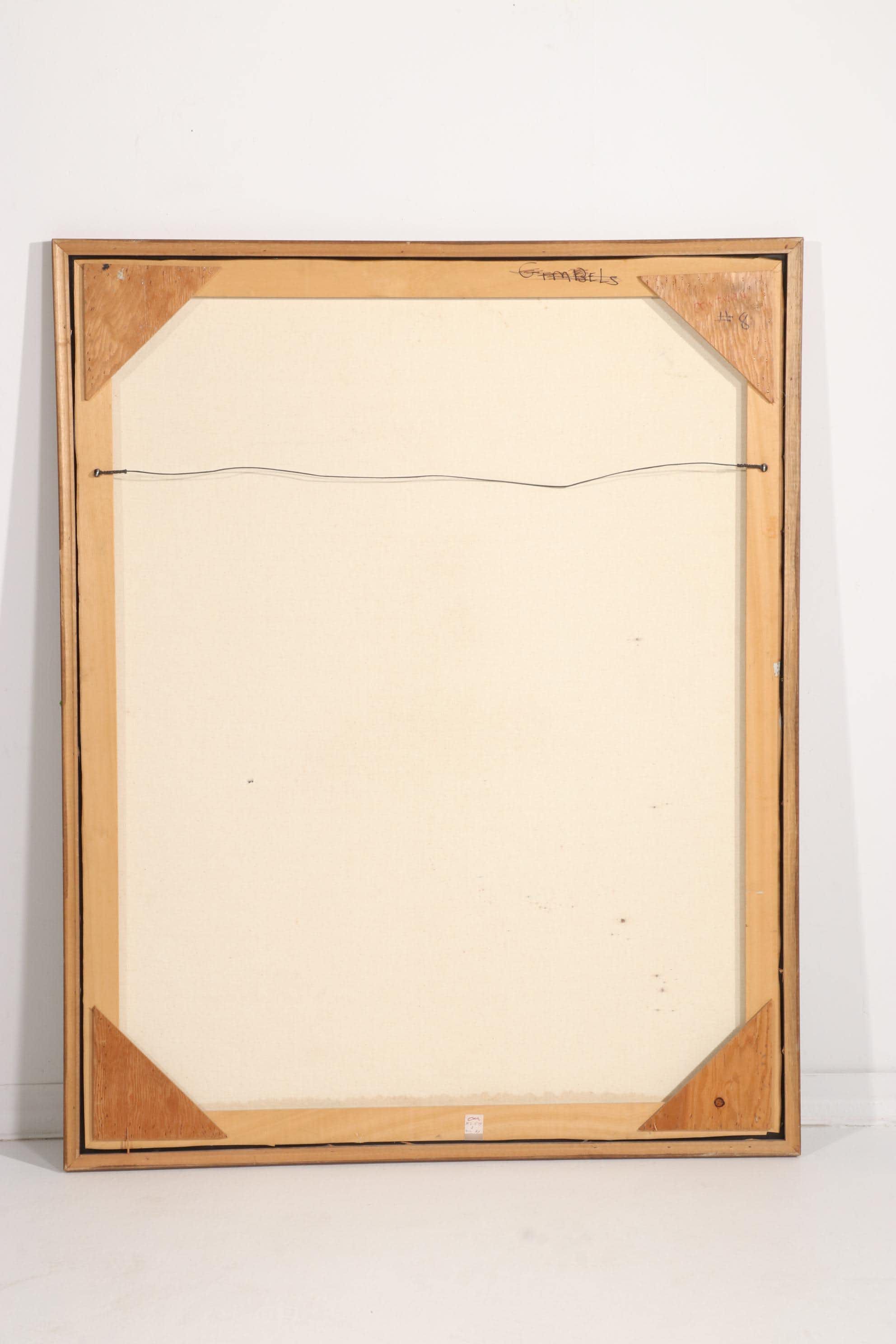 Mia Landscape Oil Painting Forest Creek in Winter, Mid to Late 20th Century