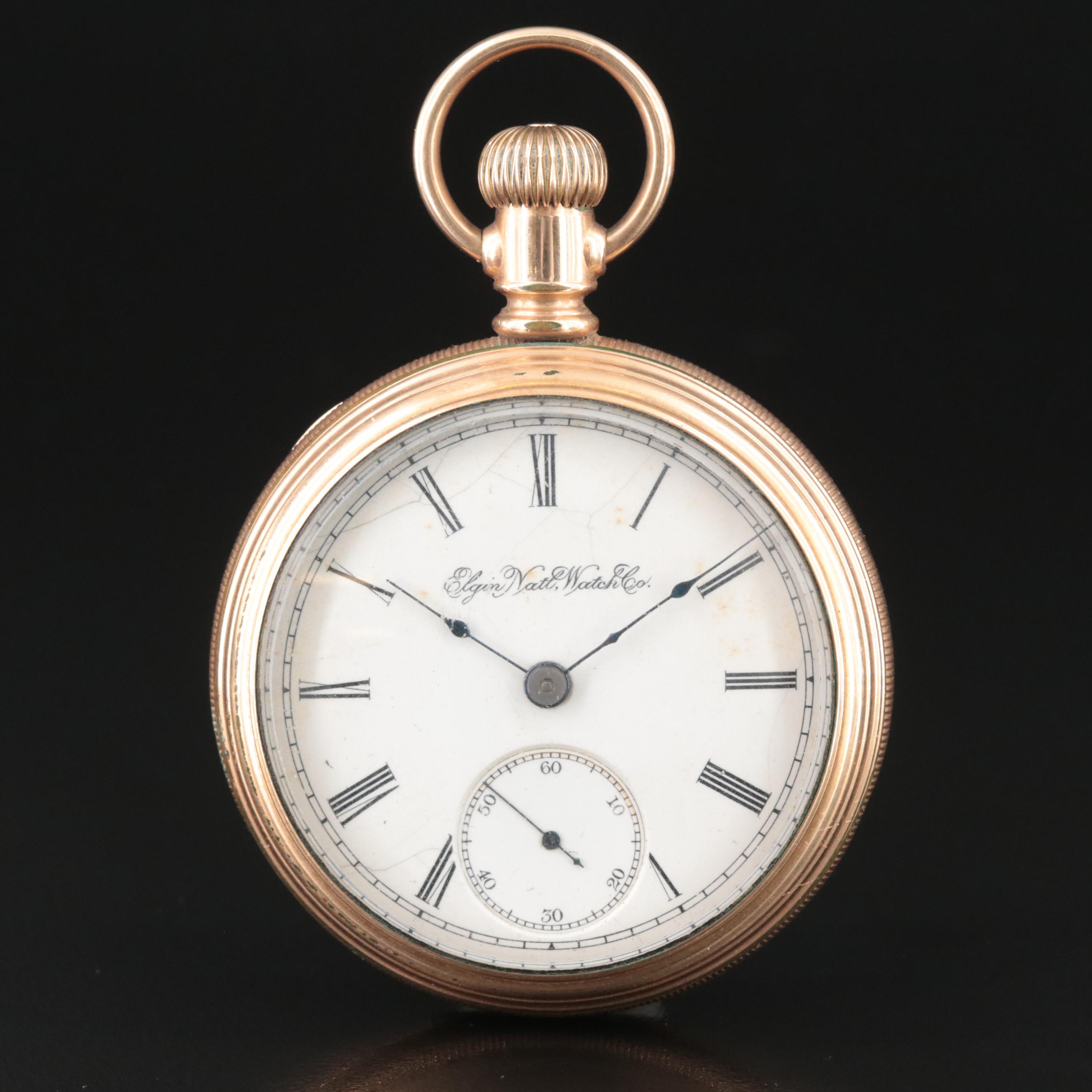 1890 Elgin Gold-Filled Open-Face Pocket Watch