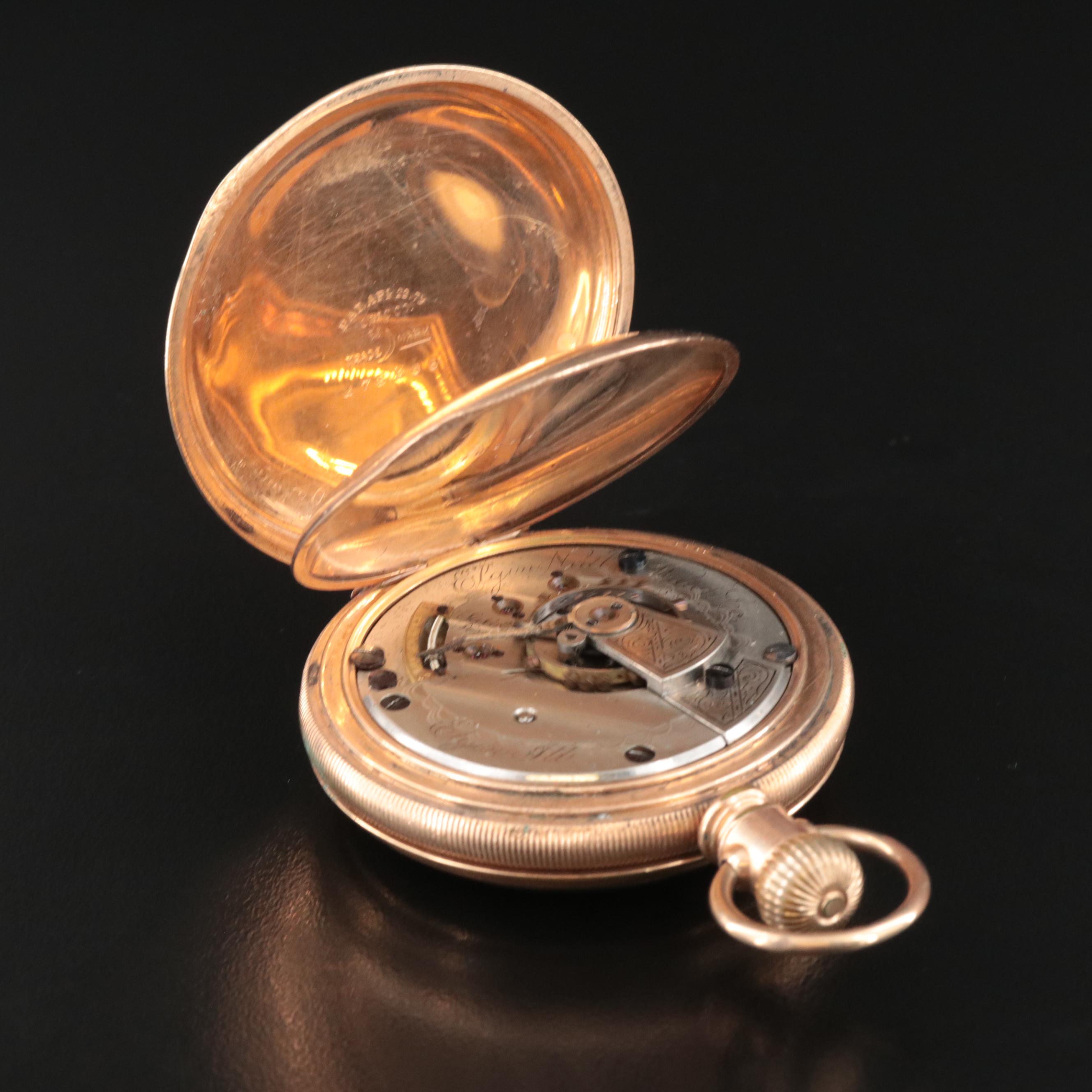 1890 Elgin Gold-Filled Open-Face Pocket Watch