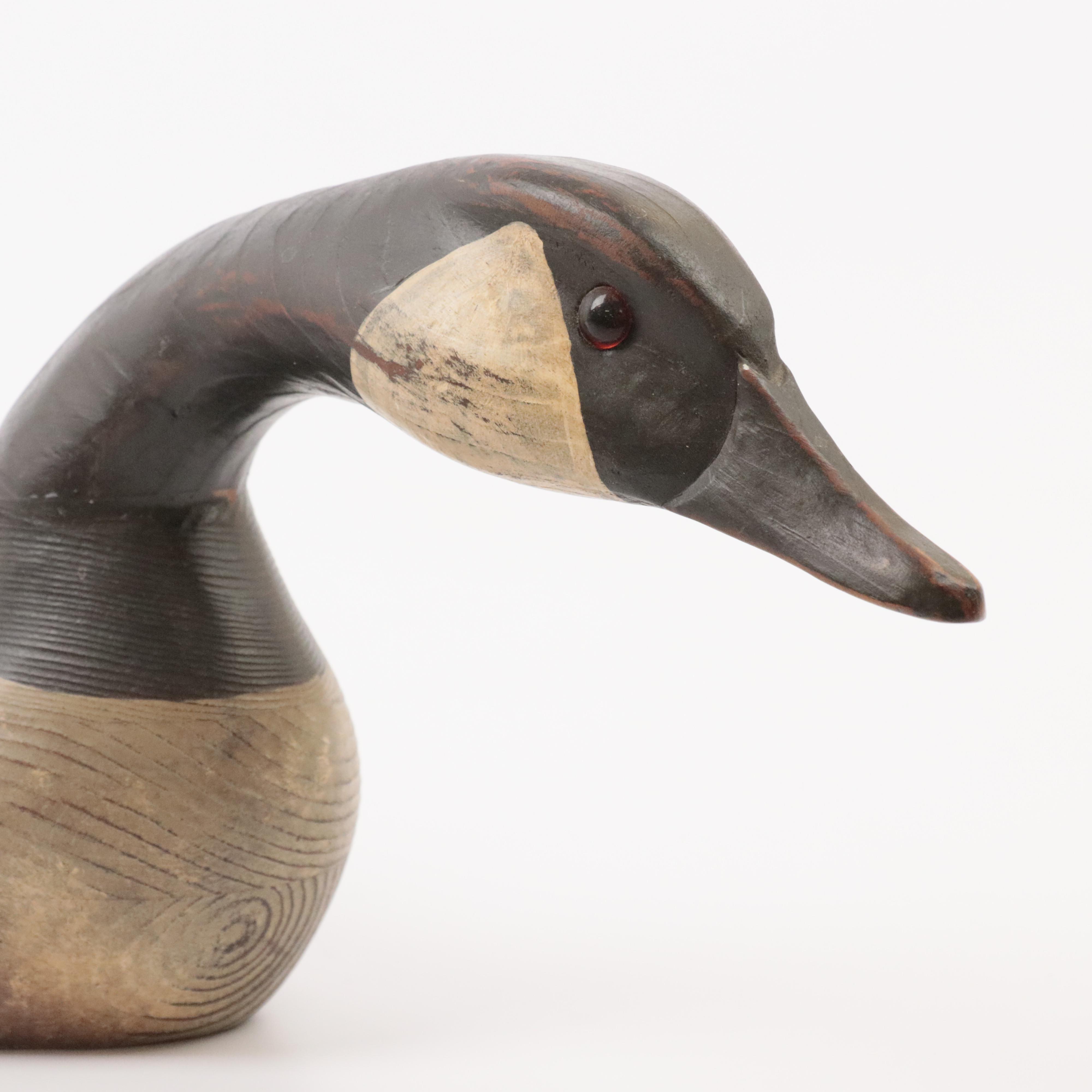 Wooden Canadian Goose Decoy Signed by Artist