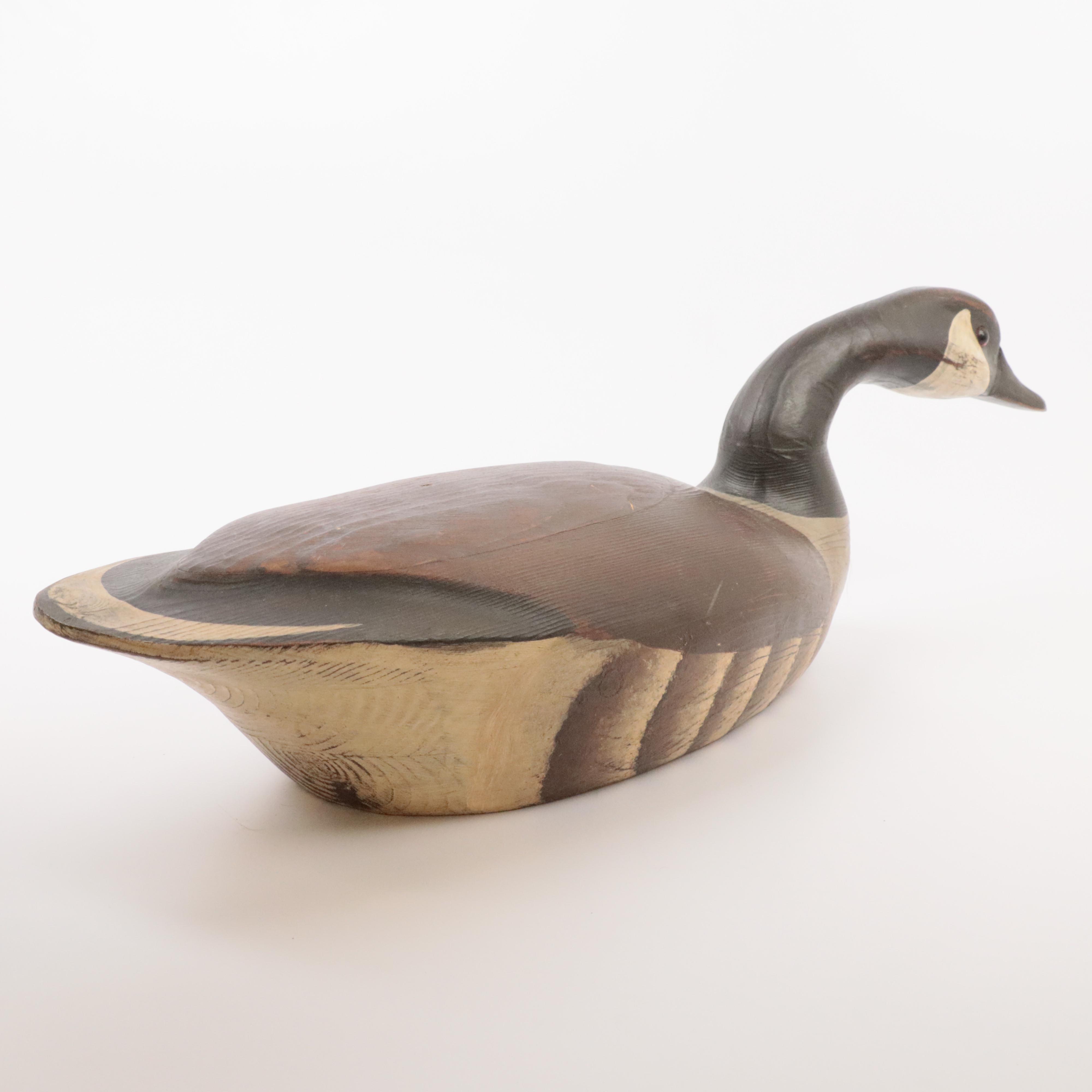 Wooden Canadian Goose Decoy Signed by Artist