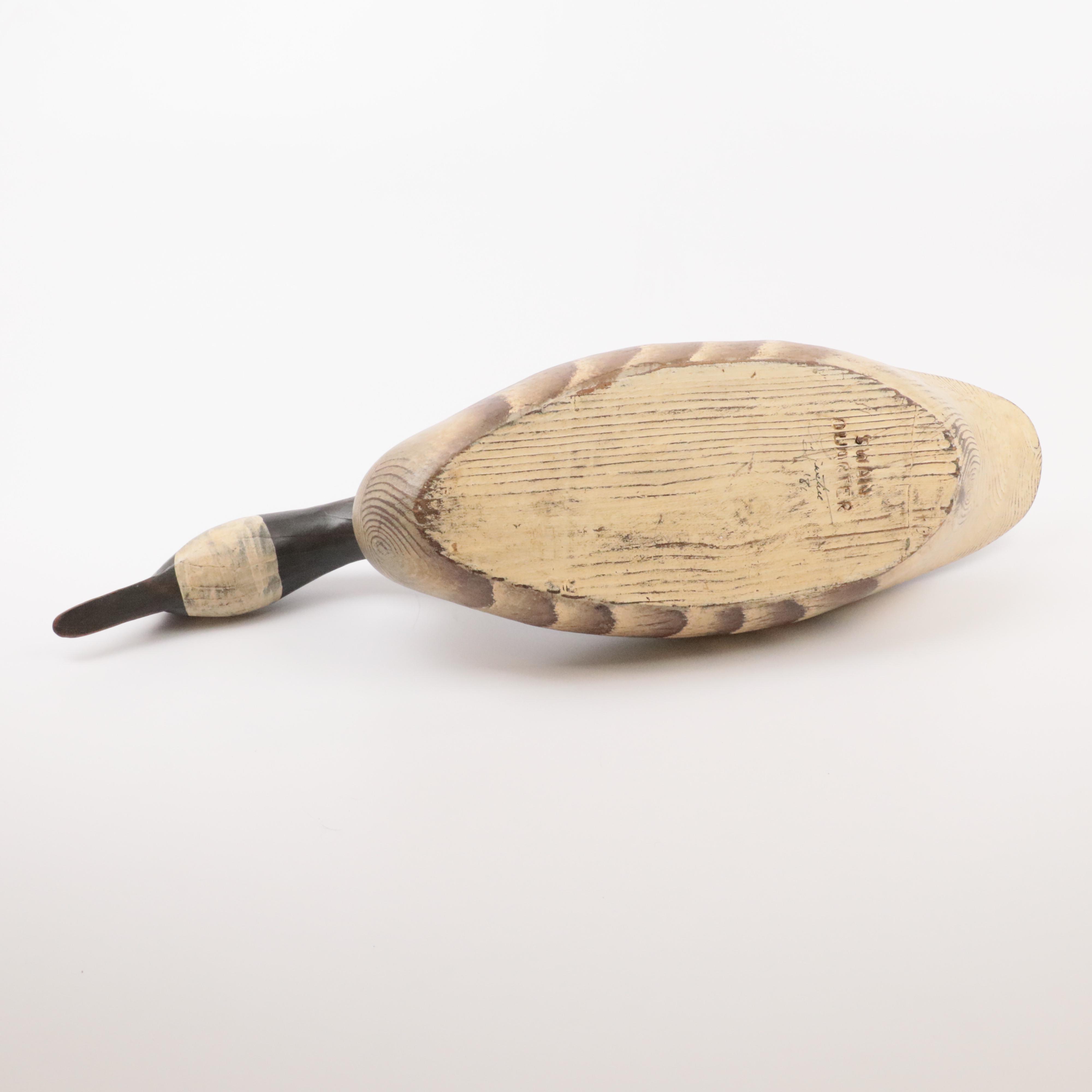 Wooden Canadian Goose Decoy Signed by Artist