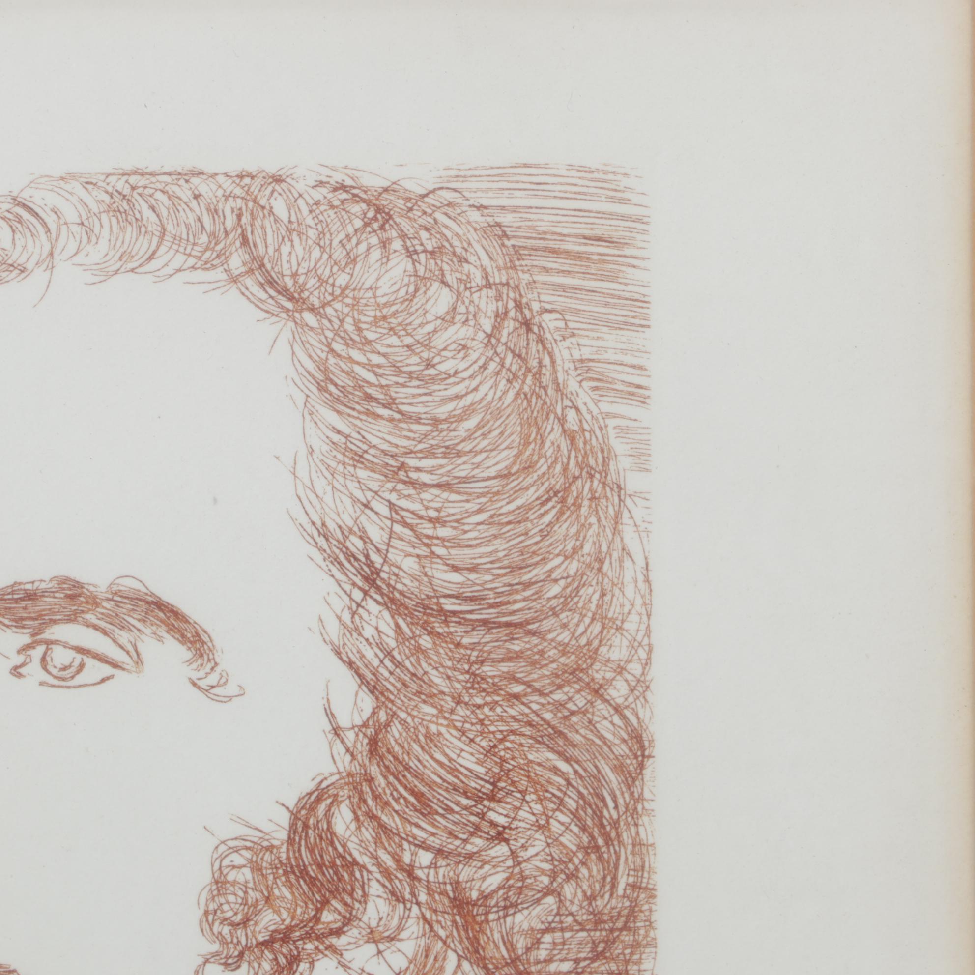 Salvador Dalí Sepia Etching "George Washington," 1967