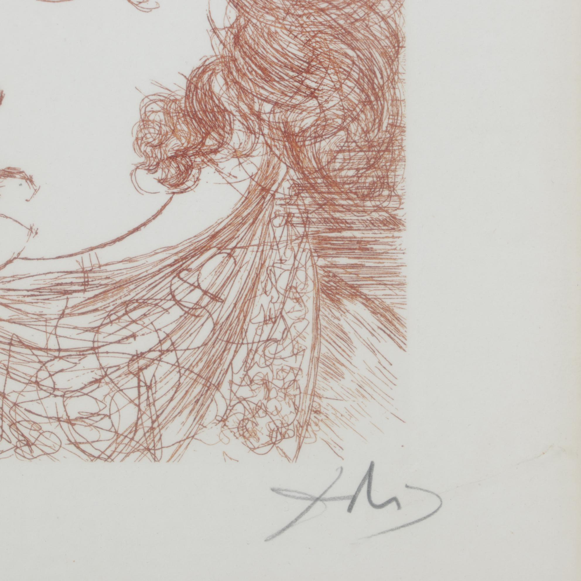 Salvador Dalí Sepia Etching "George Washington," 1967