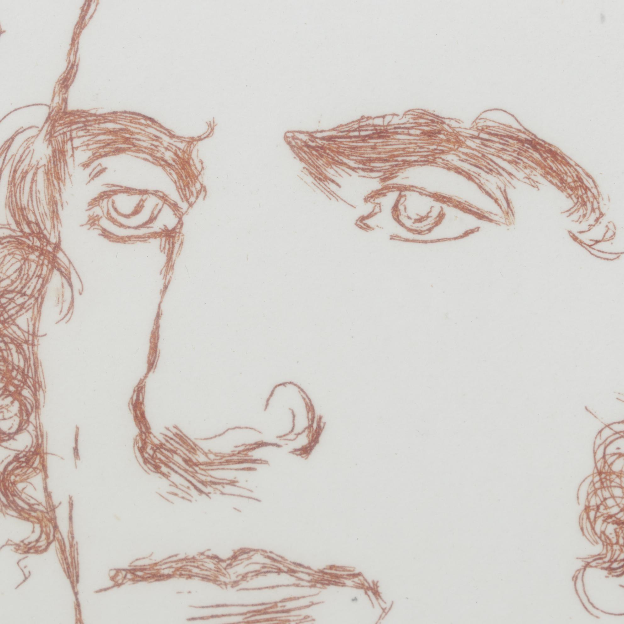 Salvador Dalí Sepia Etching "George Washington," 1967