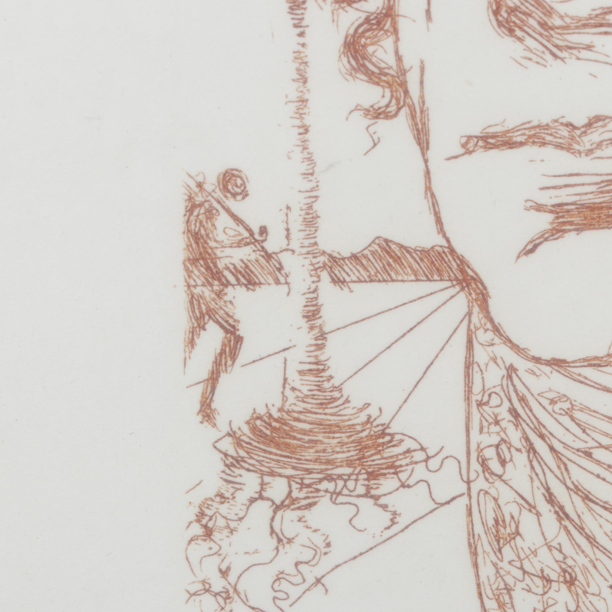 Salvador Dalí Sepia Etching "George Washington," 1967