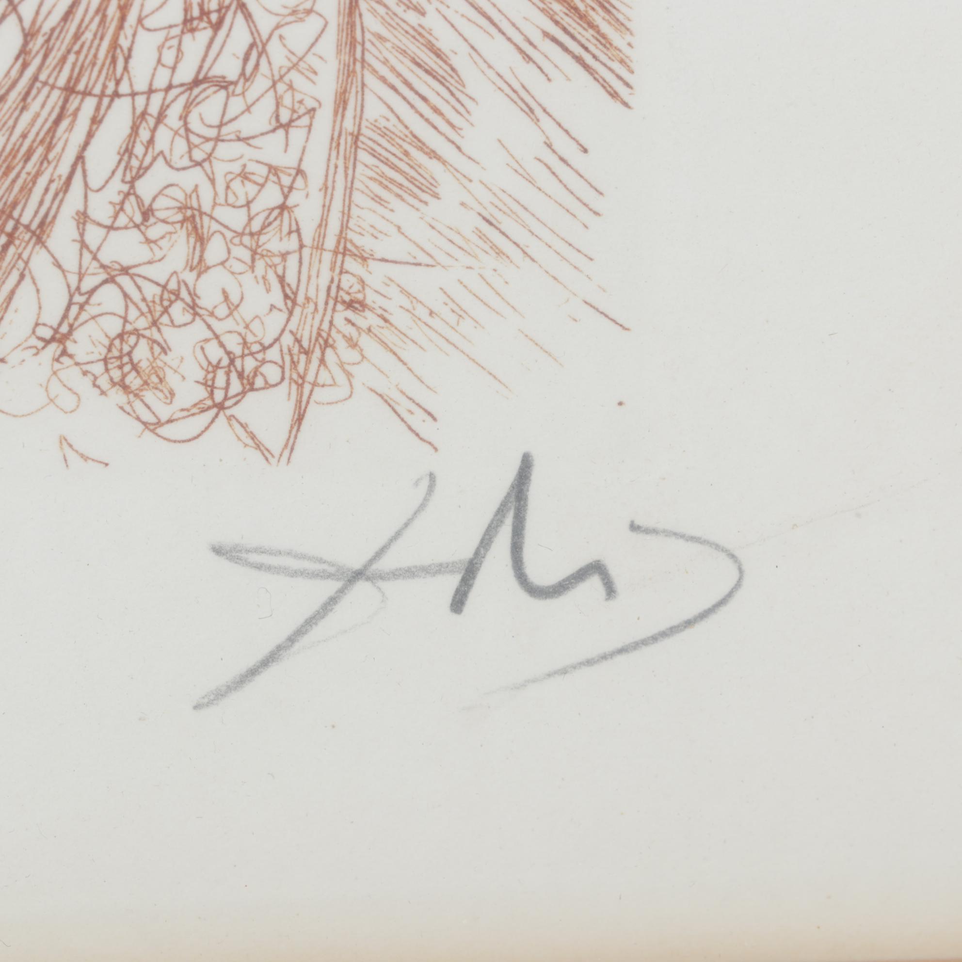 Salvador Dalí Sepia Etching "George Washington," 1967