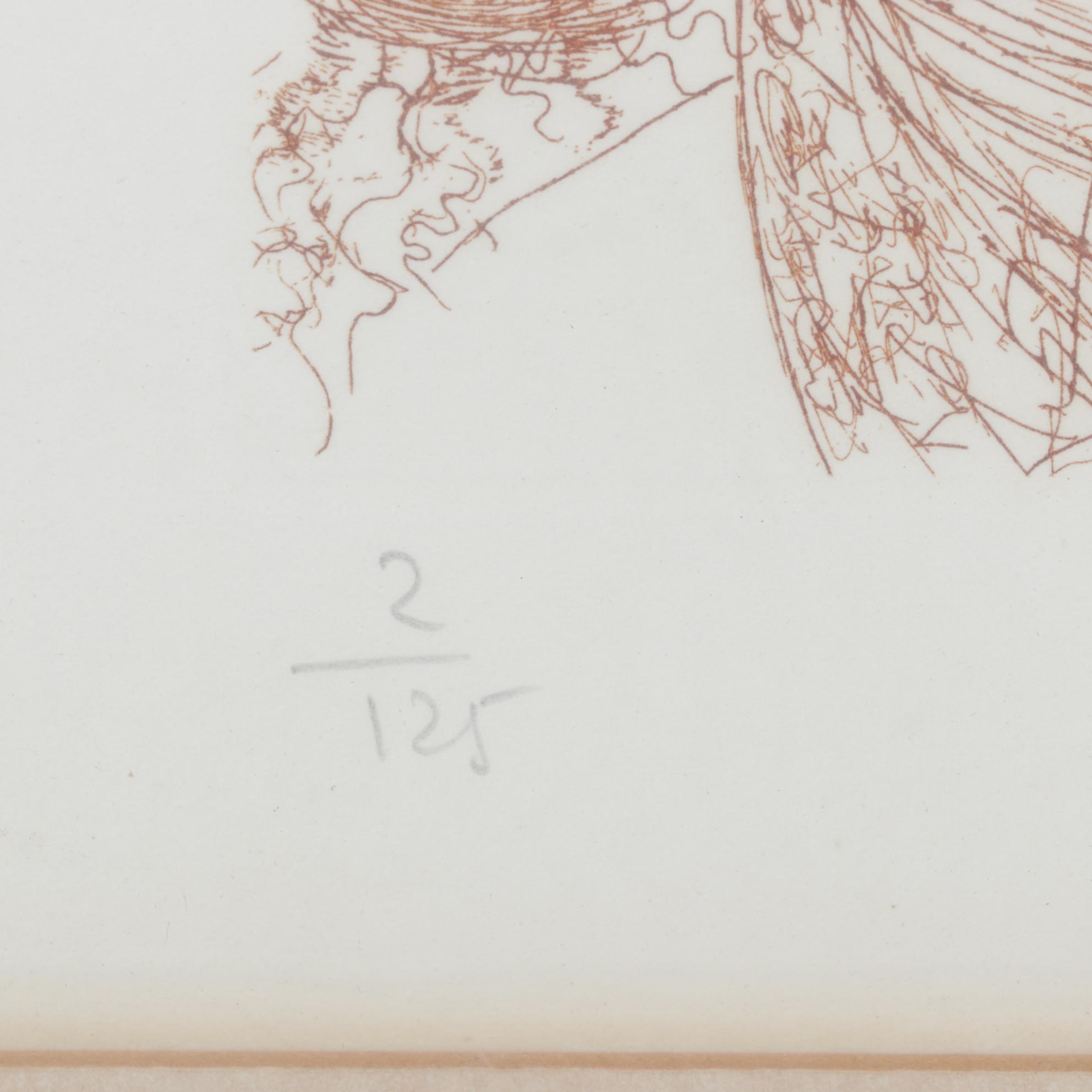 Salvador Dalí Sepia Etching "George Washington," 1967