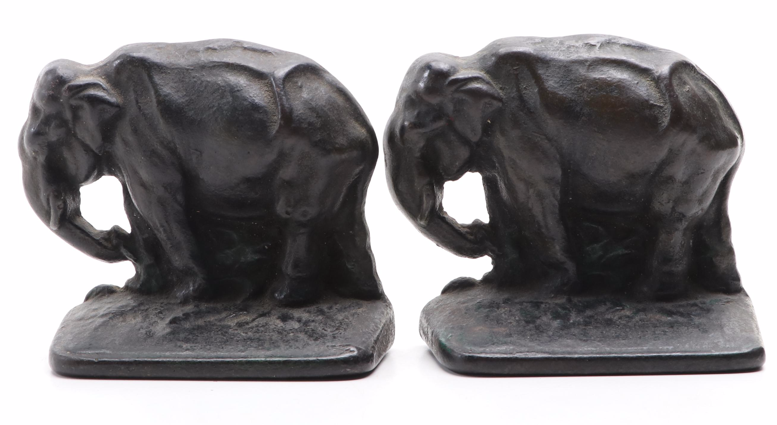 Cast Iron Elephant Bookends