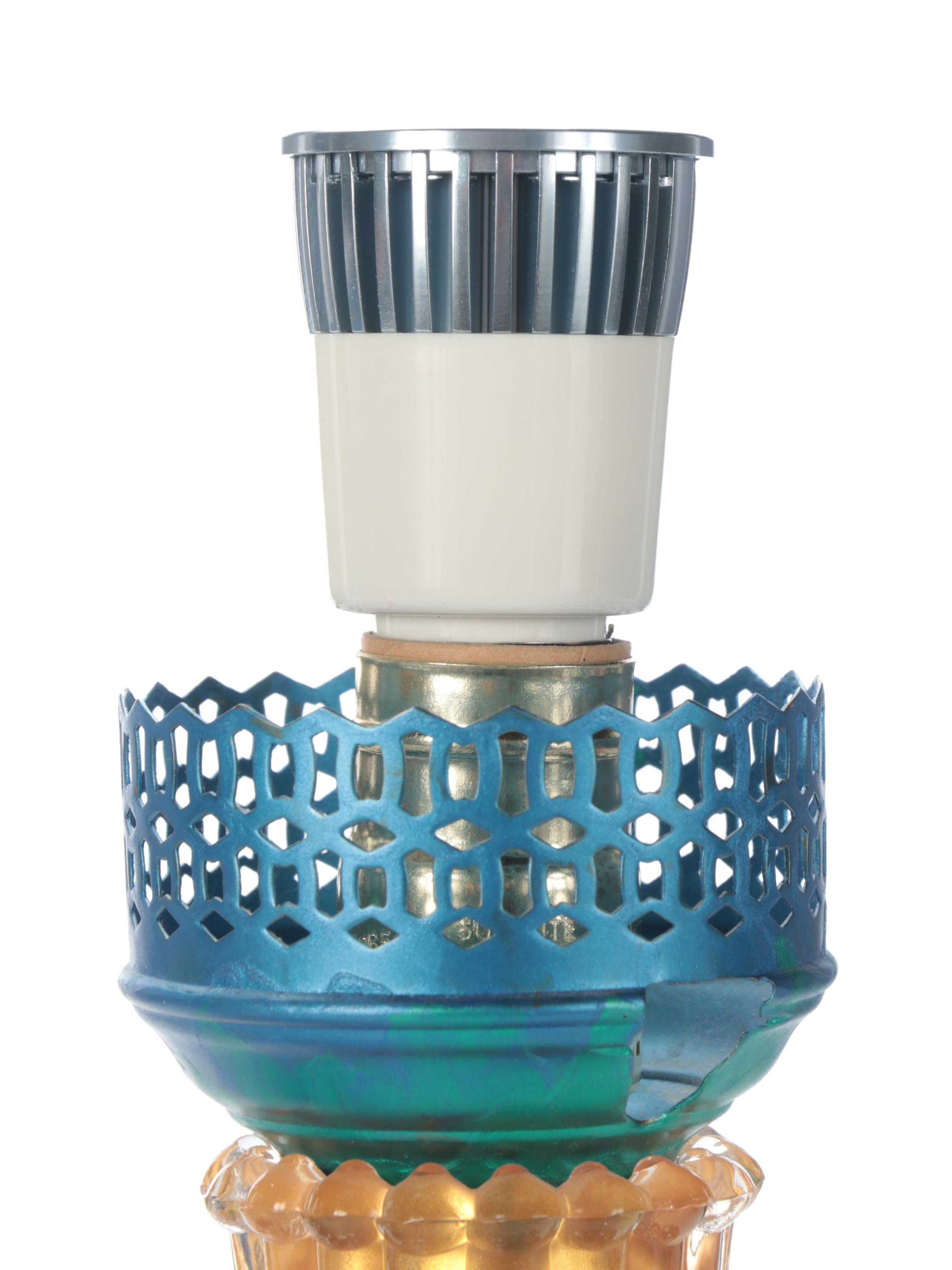 Alden Willard Cole Torchiere Lamps on Painted Cast Iron Stands