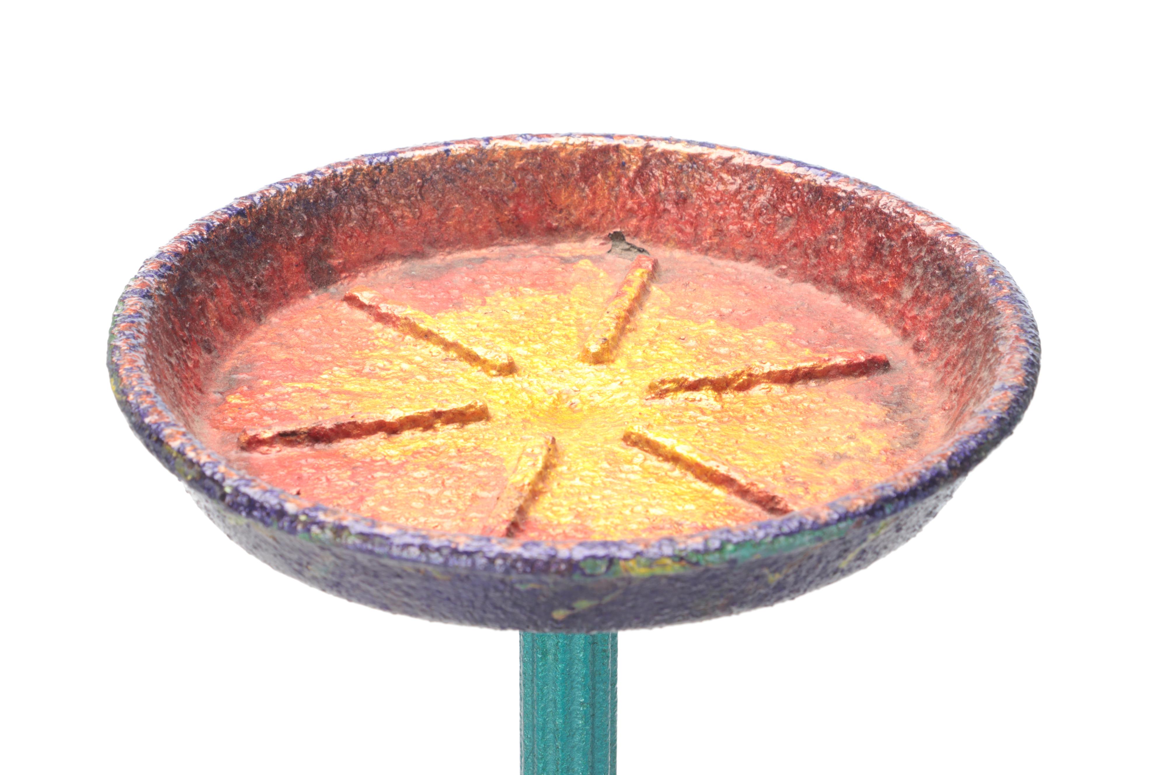 Alden Willard Cole Torchiere Lamps on Painted Cast Iron Stands