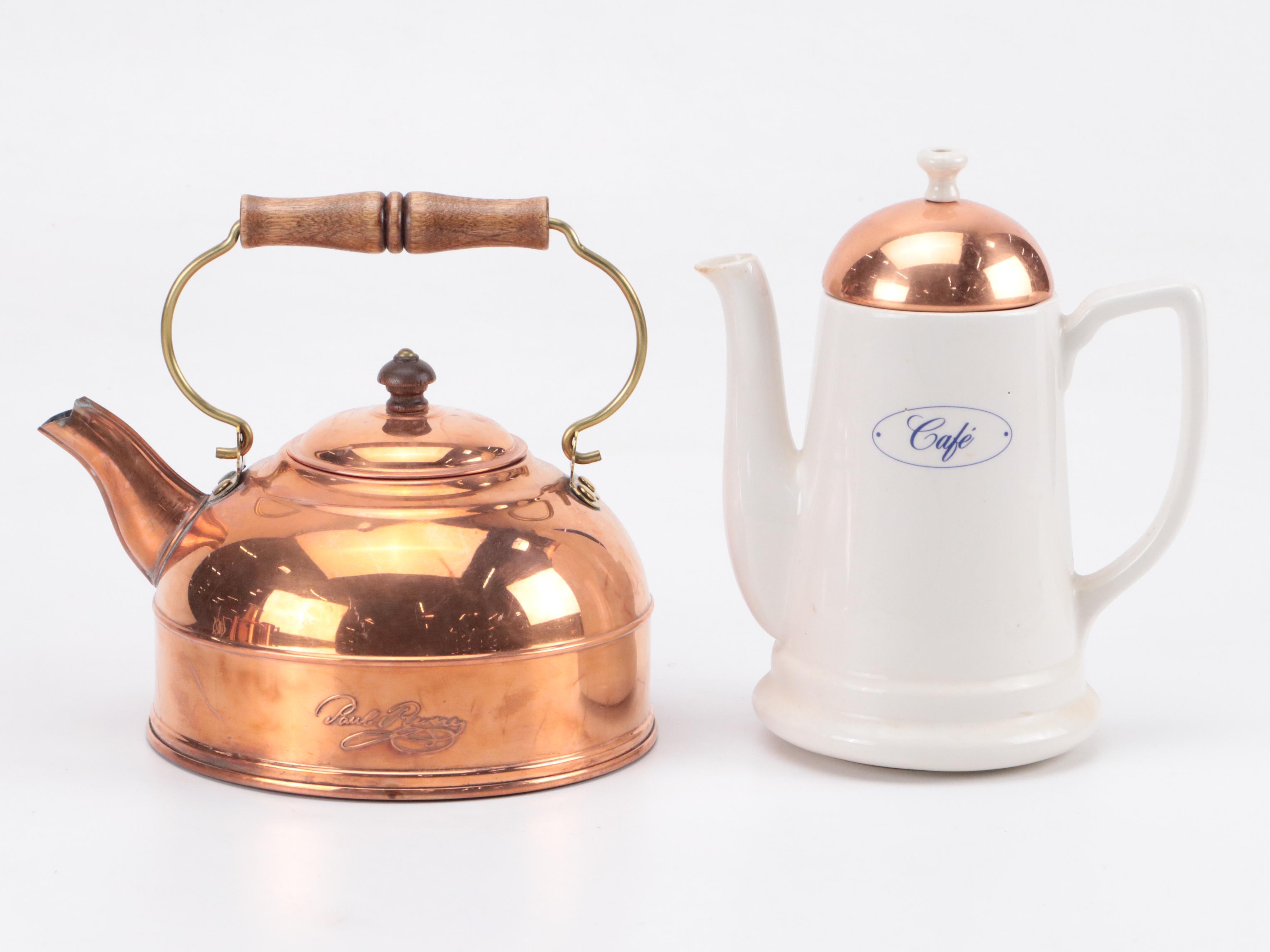 Revere Ware Cooper Kettle with Coppercraft and Other Tableware