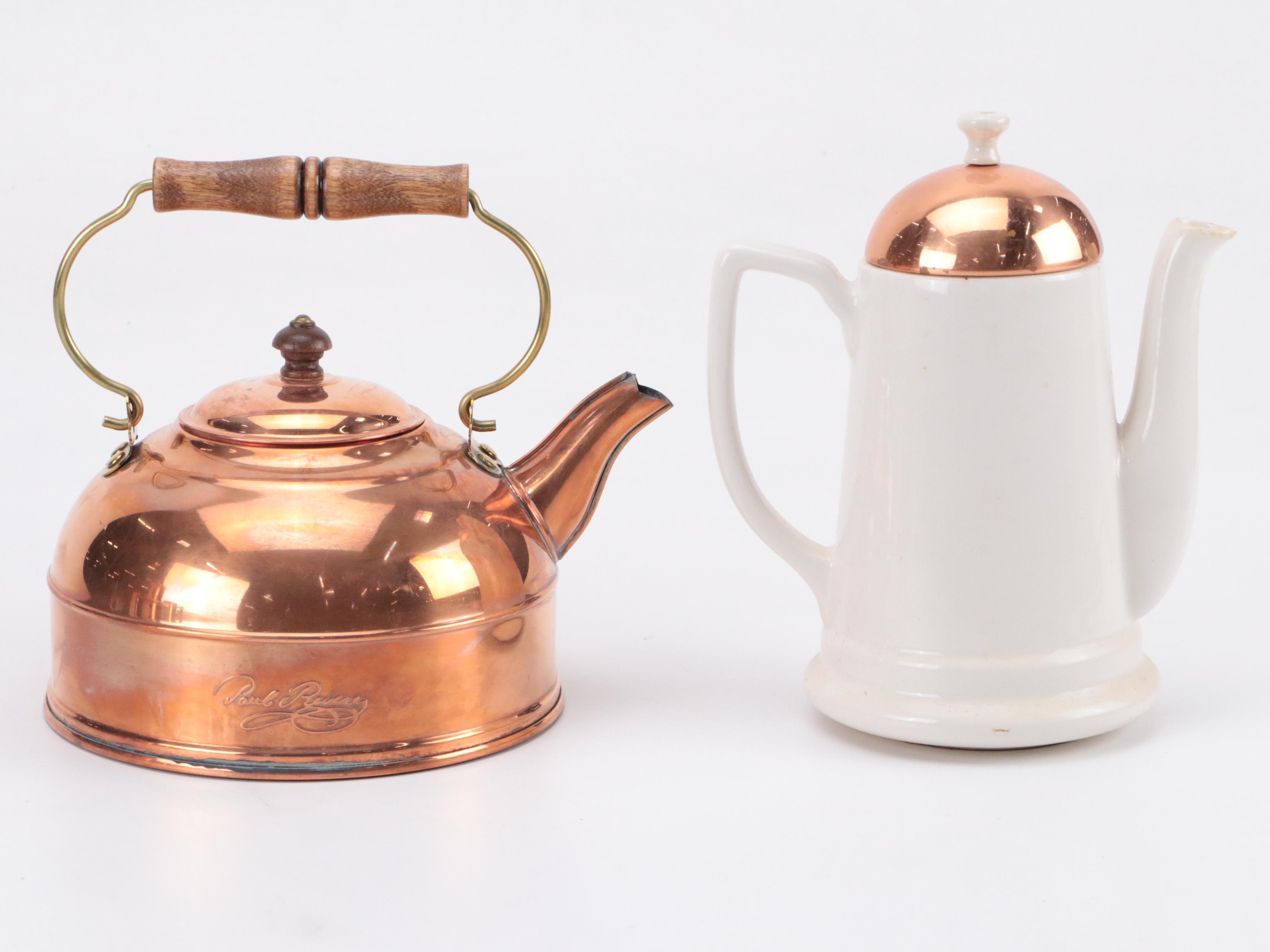 Revere Ware Cooper Kettle with Coppercraft and Other Tableware