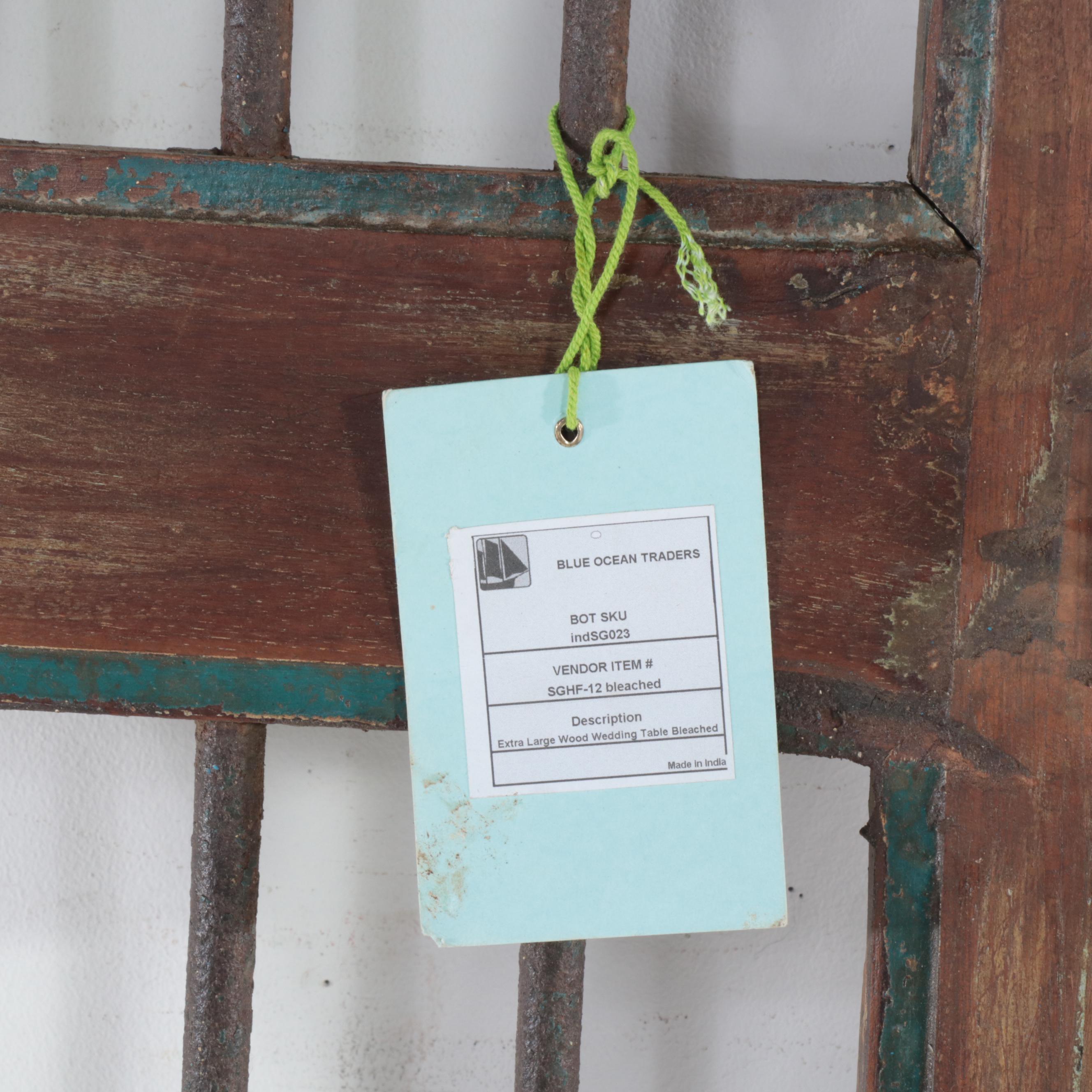 Pair of Indian Wooden and Metal Security Door Panels