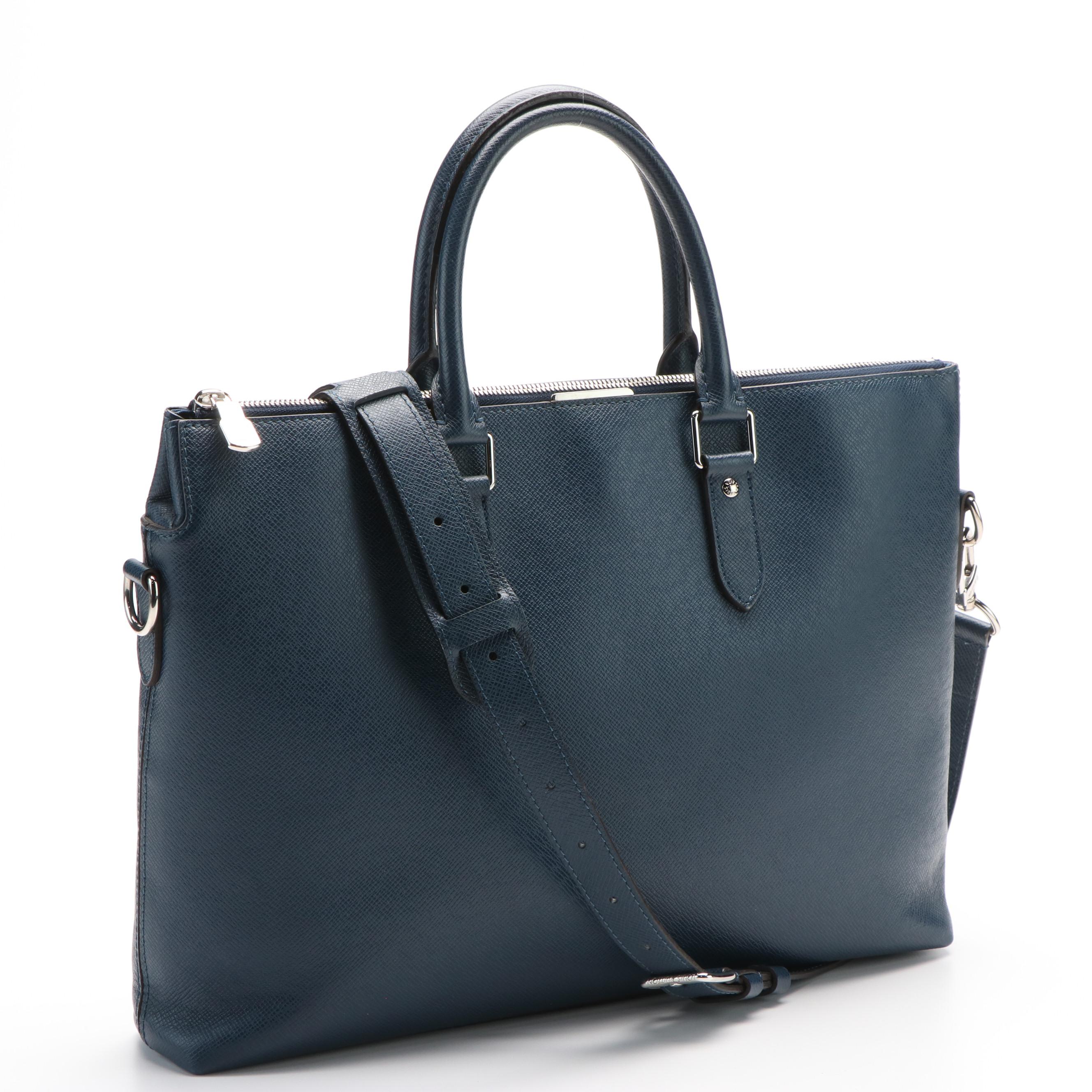 Louis Vuitton Anton Soft Briefcase in Blue Taiga Leather EBTH