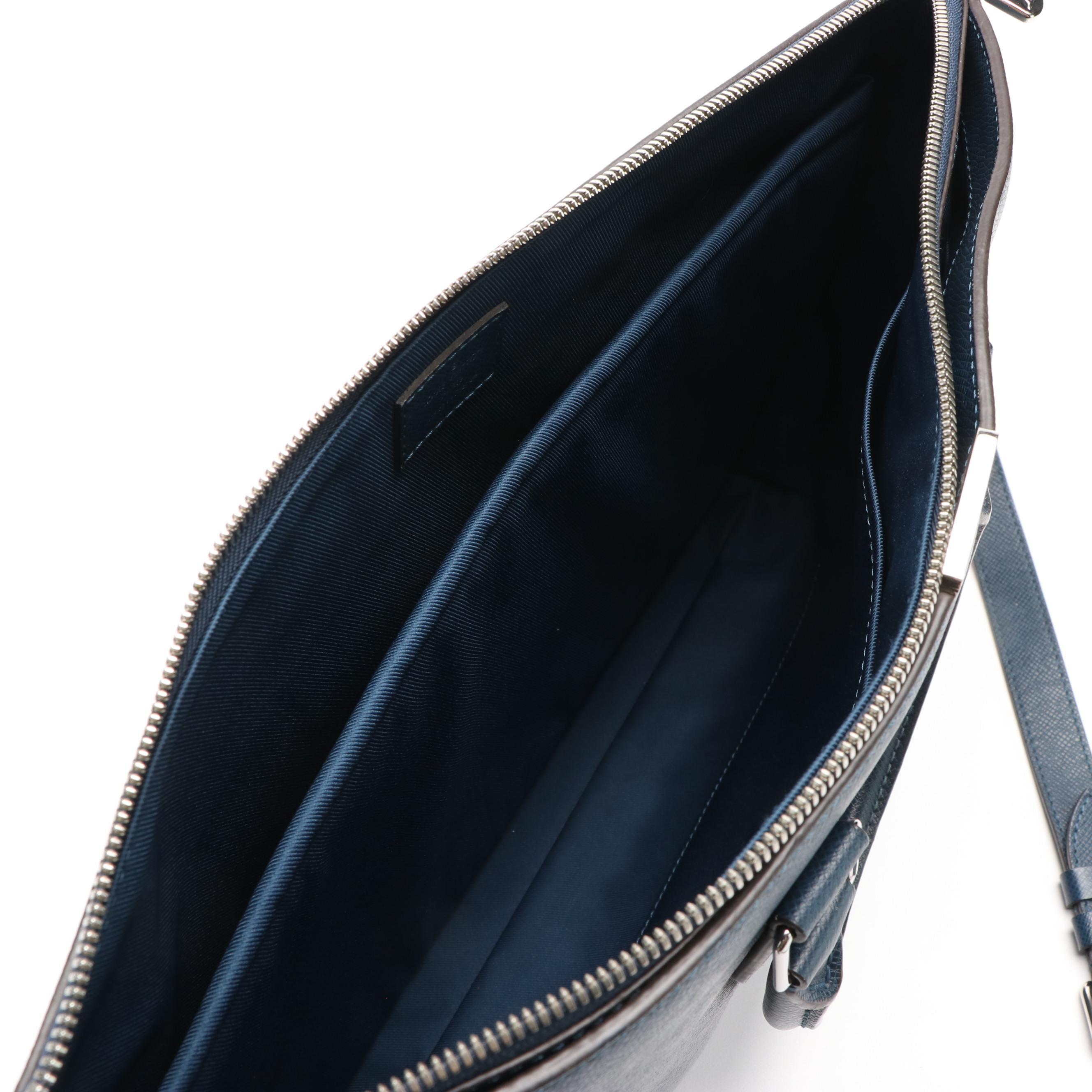Louis Vuitton Anton Soft Briefcase in Blue Taiga Leather EBTH