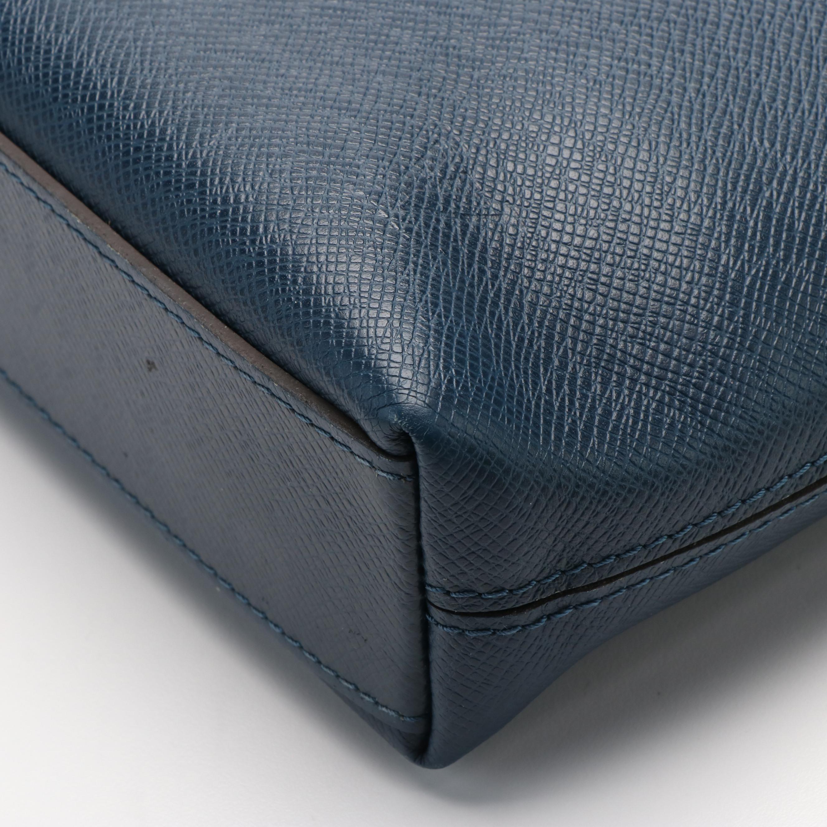 Louis Vuitton Anton Soft Briefcase in Blue Taiga Leather EBTH