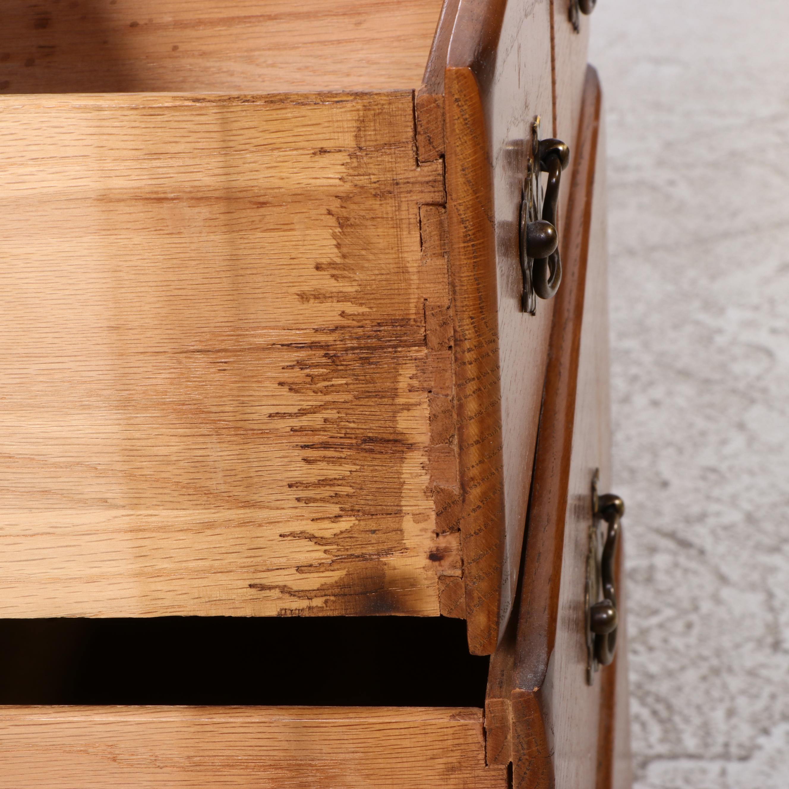 American Colonial Style Oak Student Desk with Chair, Late 20th Century