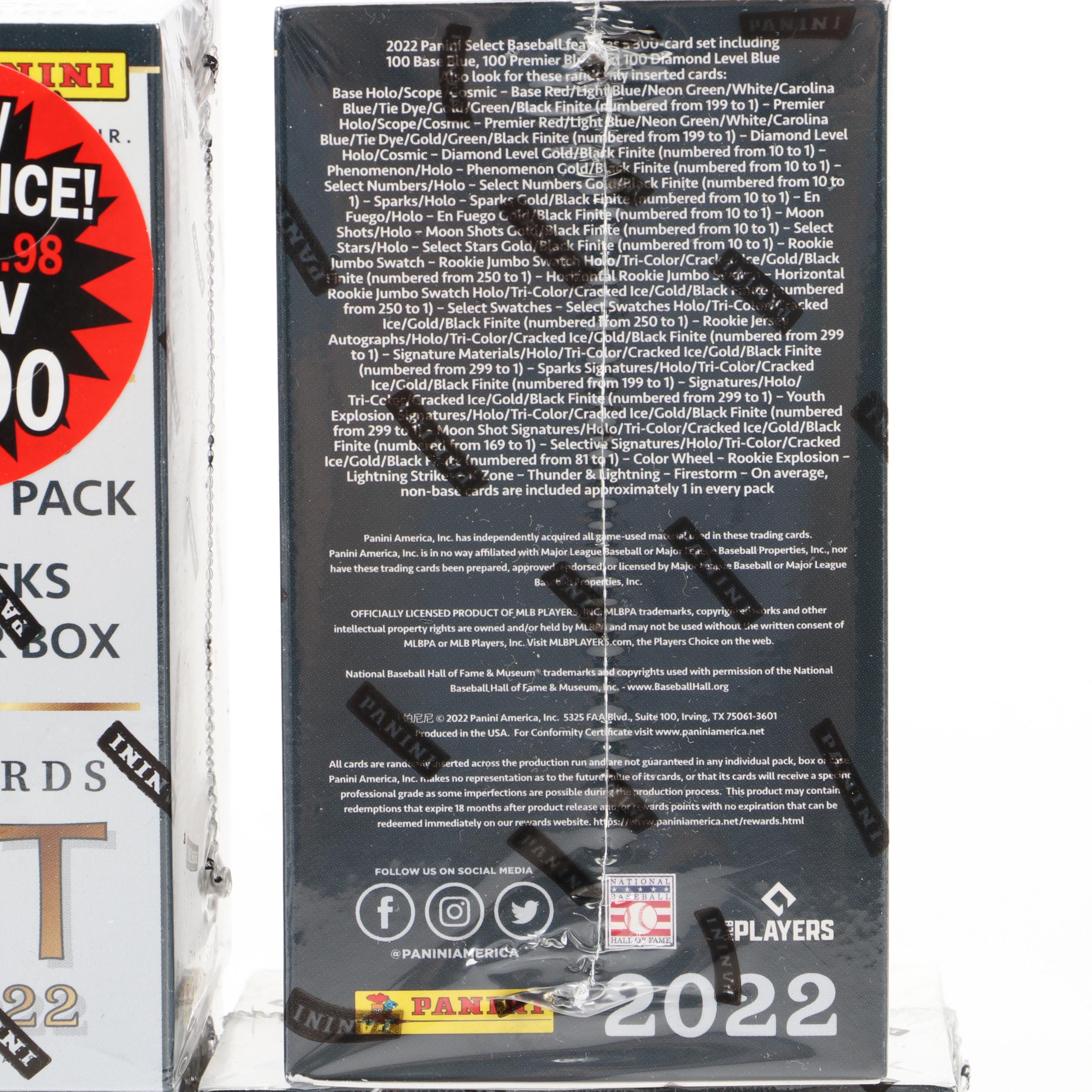 2022 Panini Select Sealed Baseball Trading Card Blaster Boxes