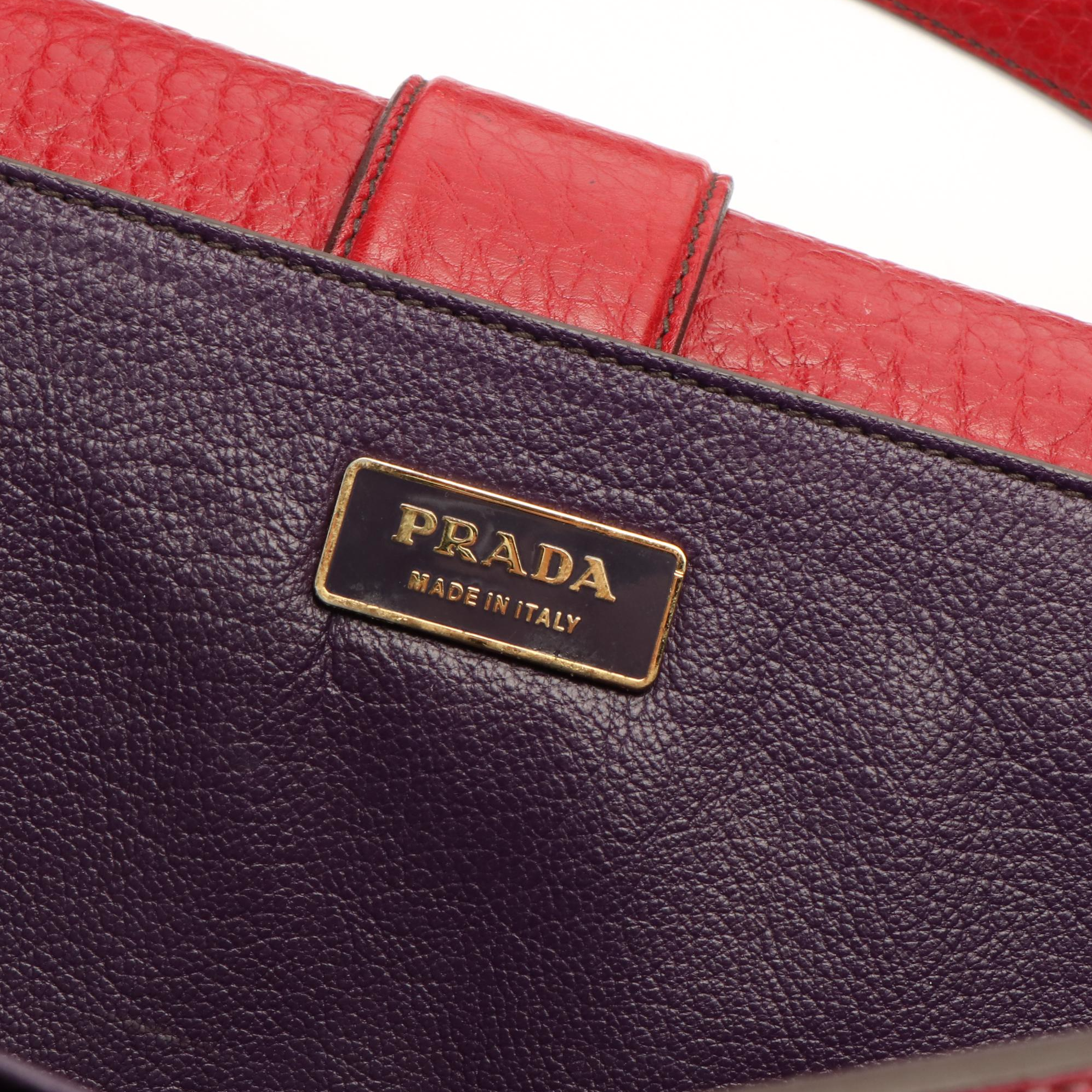 Prada Handle Bag in Red Leather
