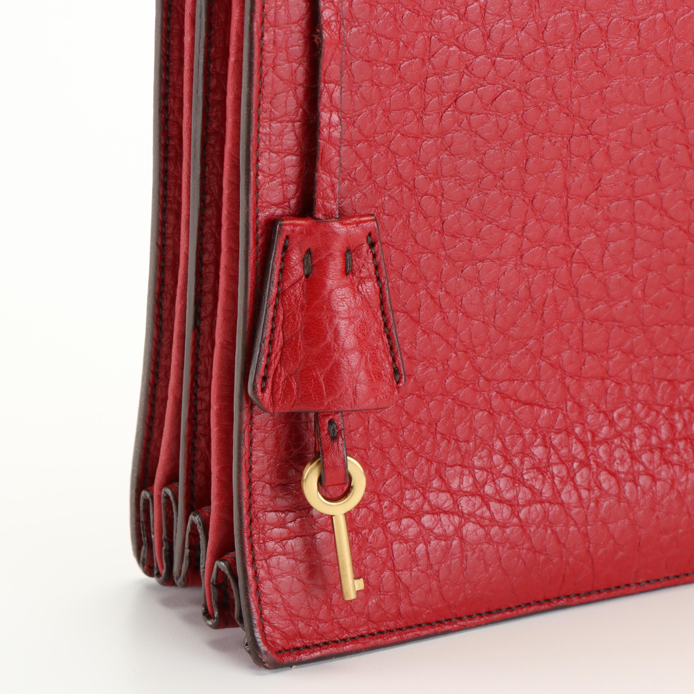 Prada Handle Bag in Red Leather