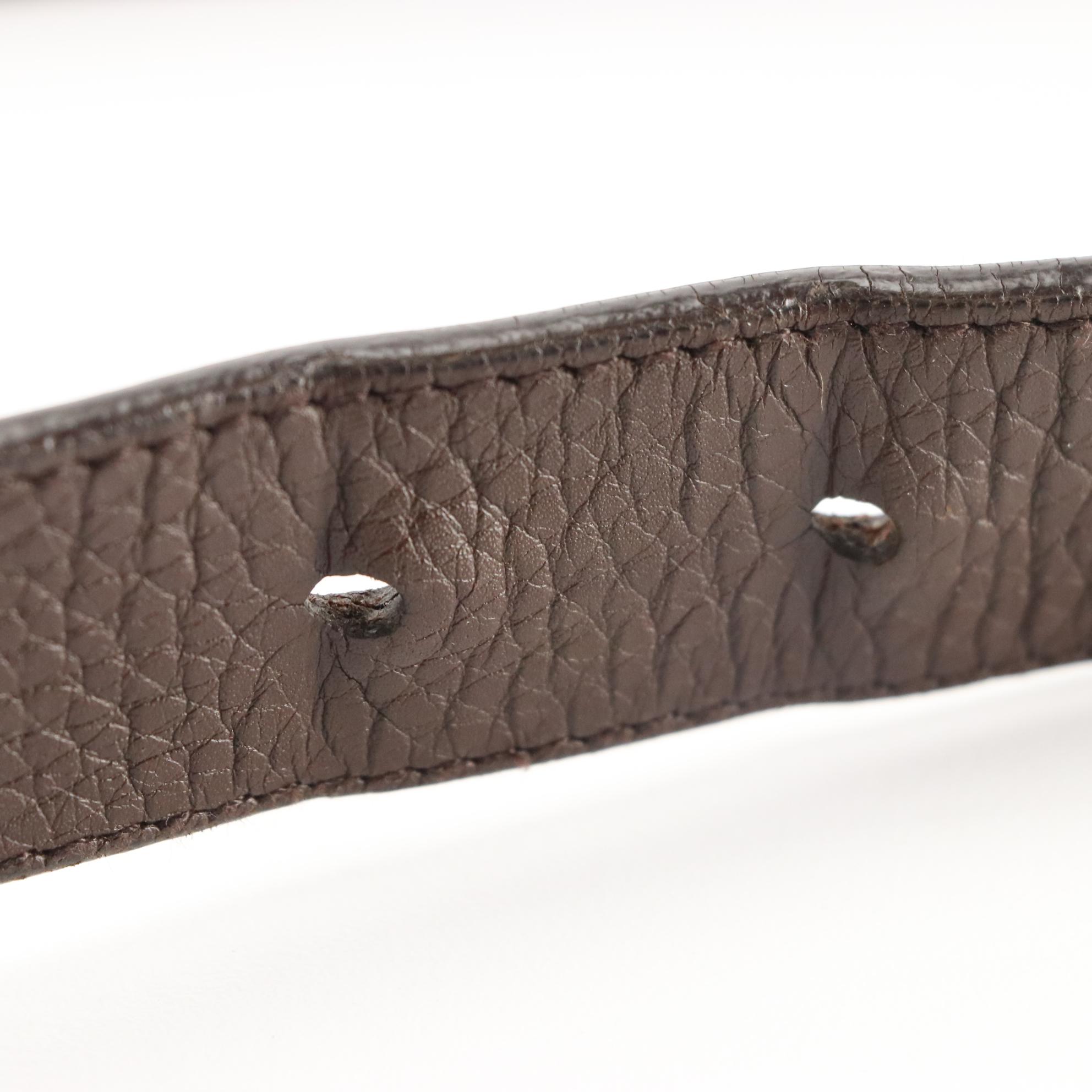 Prada Brown Grained Leather Belt