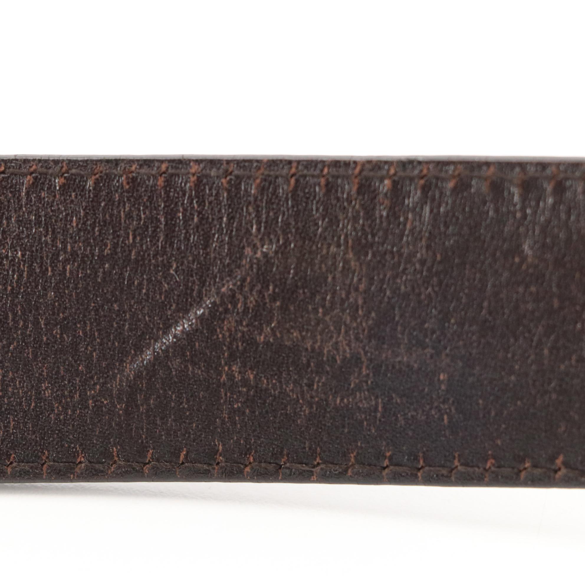 Prada Brown Grained Leather Belt