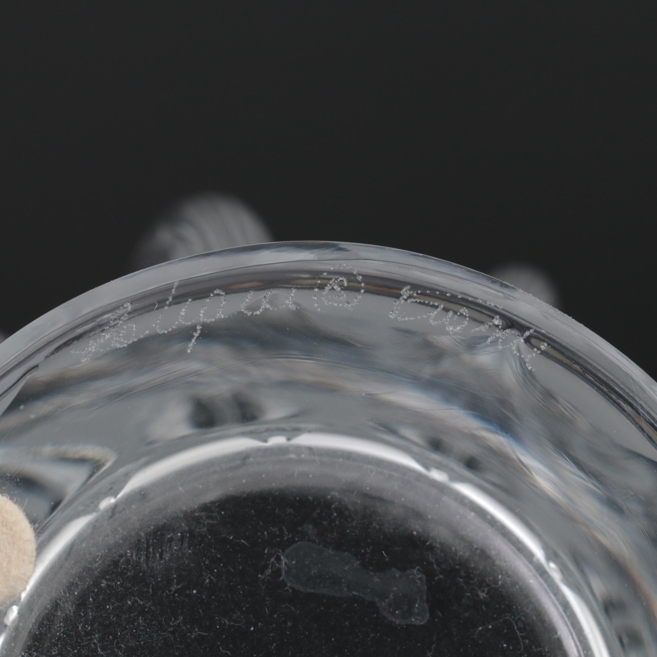 Lalique "Courcheval" Frosted and Clear Crystal Vase, Late 20th Century