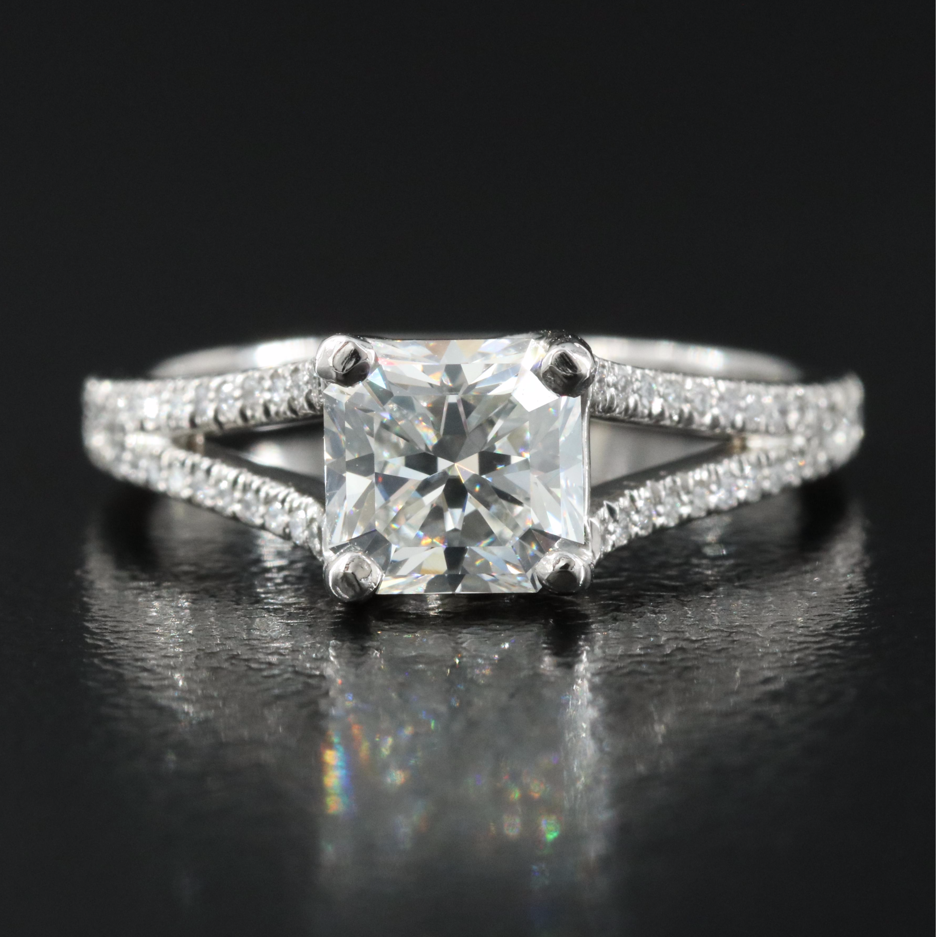 Tiffany & Co. "Lucida" Platinum 1.29 CTW Diamond Ring with Diamond Certificate