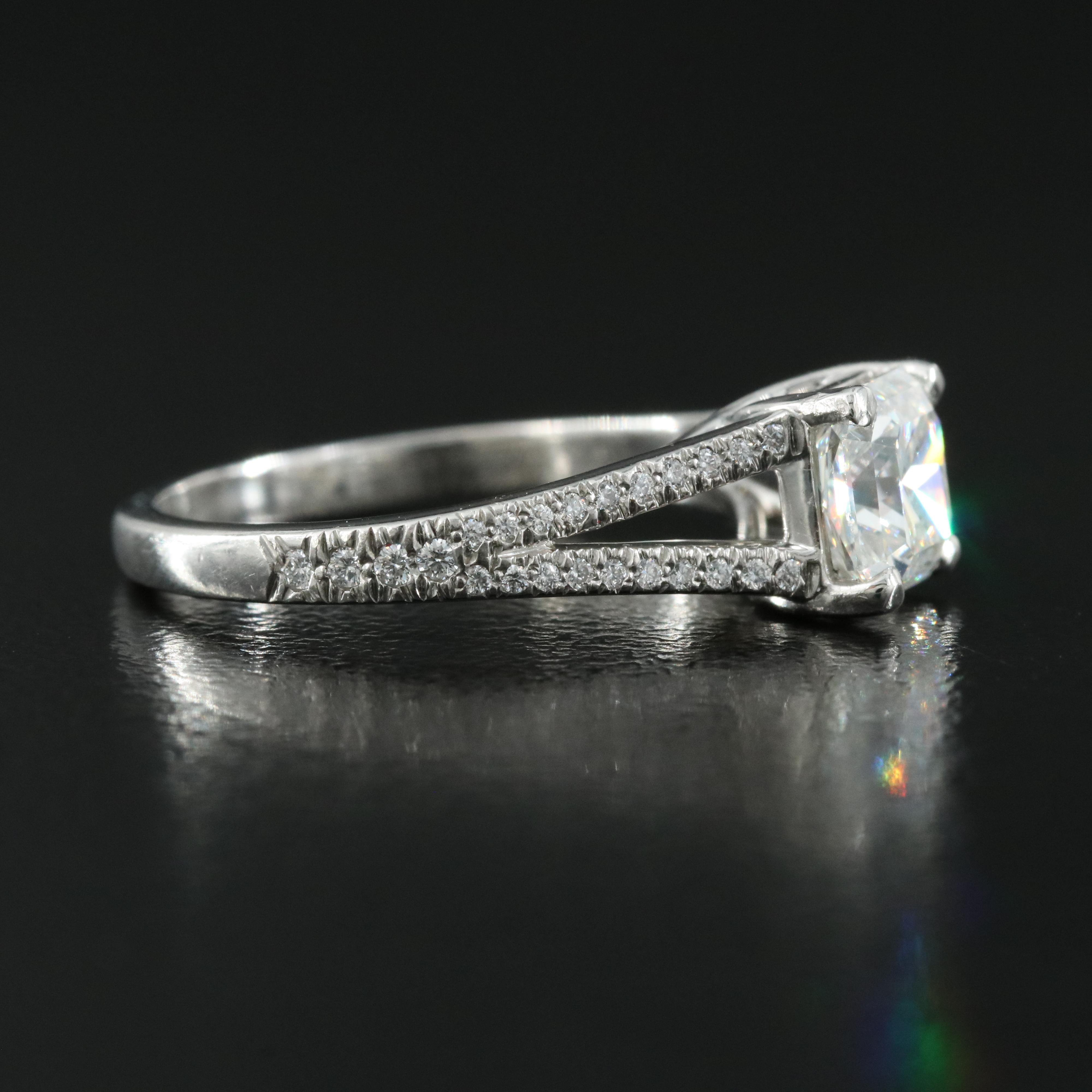 Tiffany & Co. "Lucida" Platinum 1.29 CTW Diamond Ring with Diamond Certificate