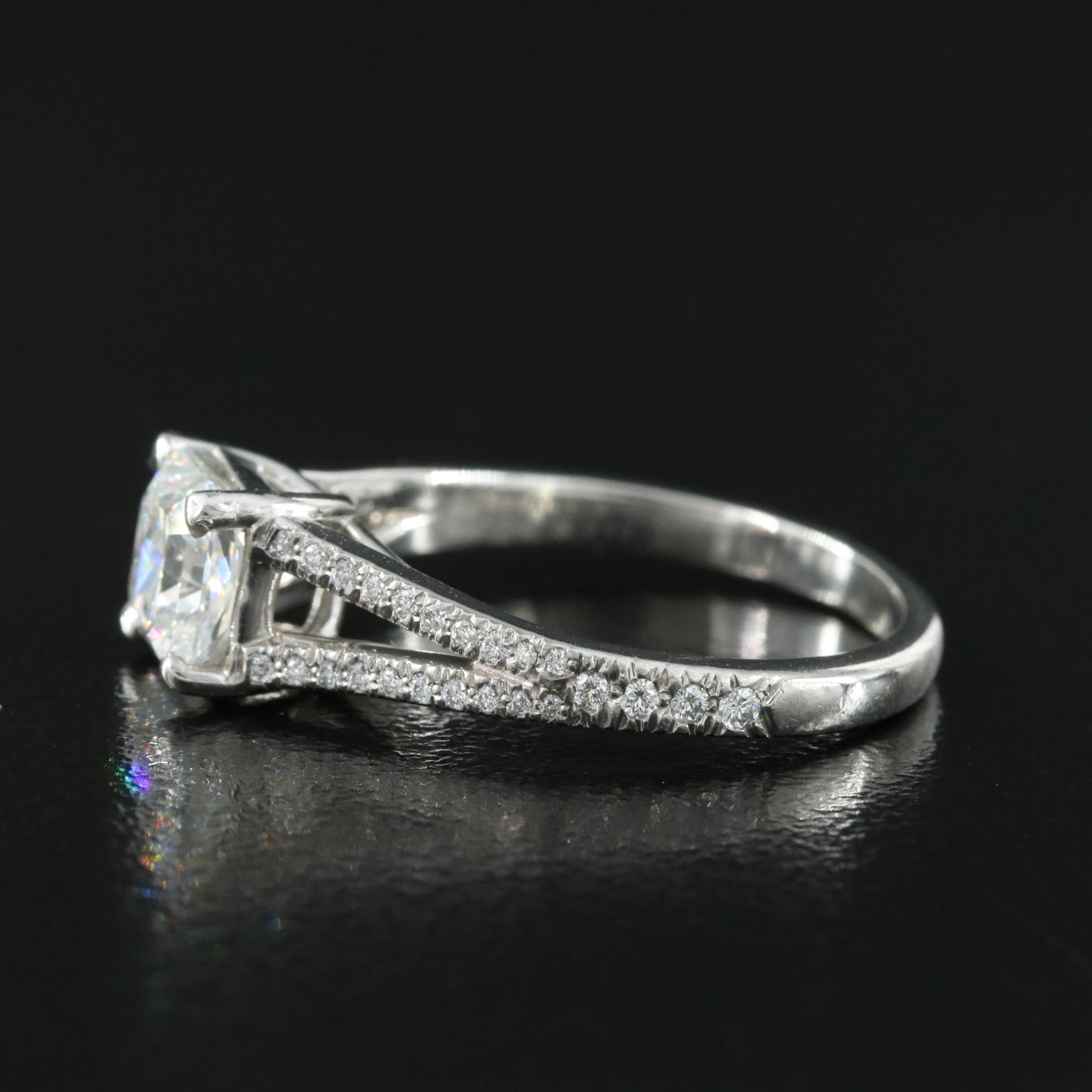 Tiffany & Co. "Lucida" Platinum 1.29 CTW Diamond Ring with Diamond Certificate