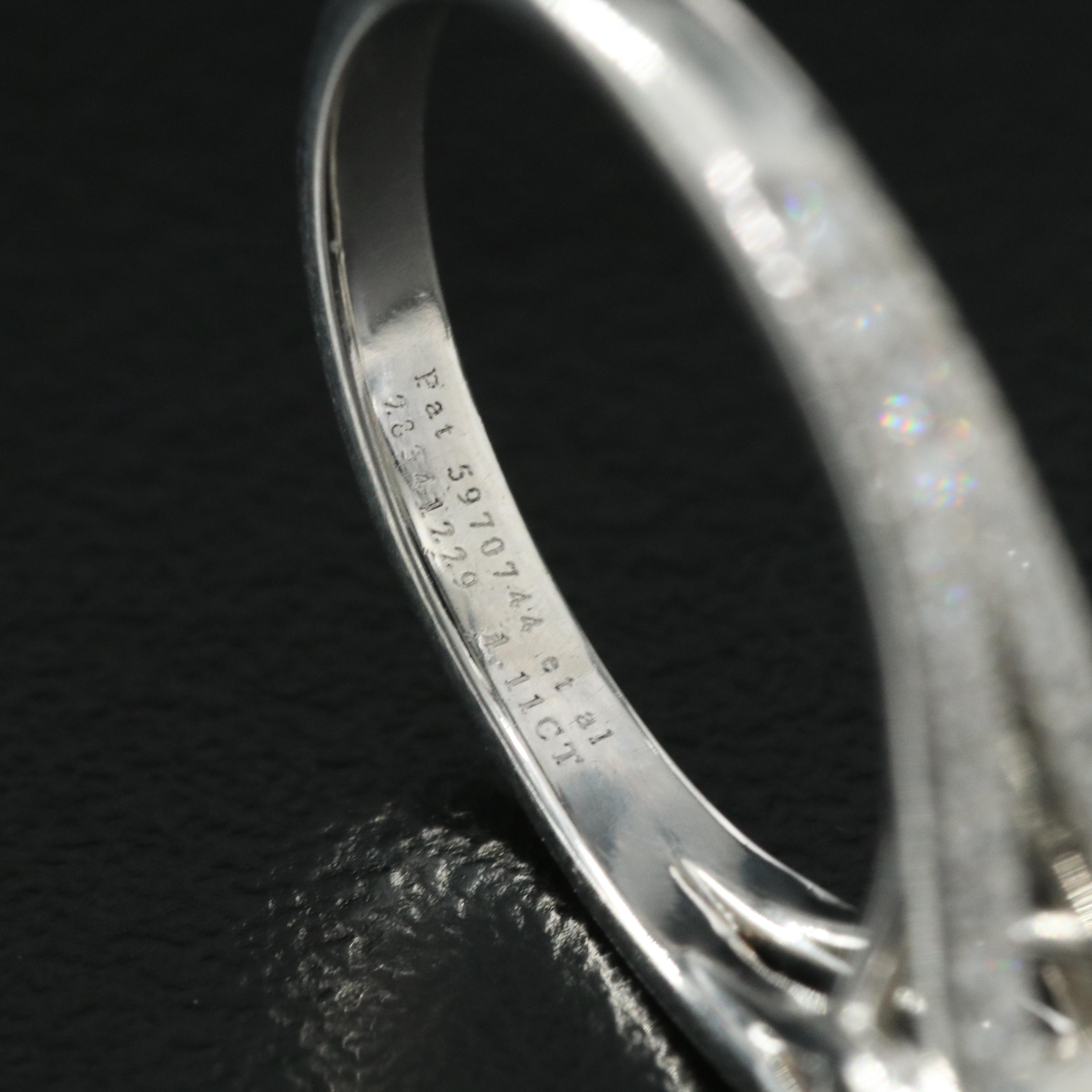 Tiffany & Co. "Lucida" Platinum 1.29 CTW Diamond Ring with Diamond Certificate