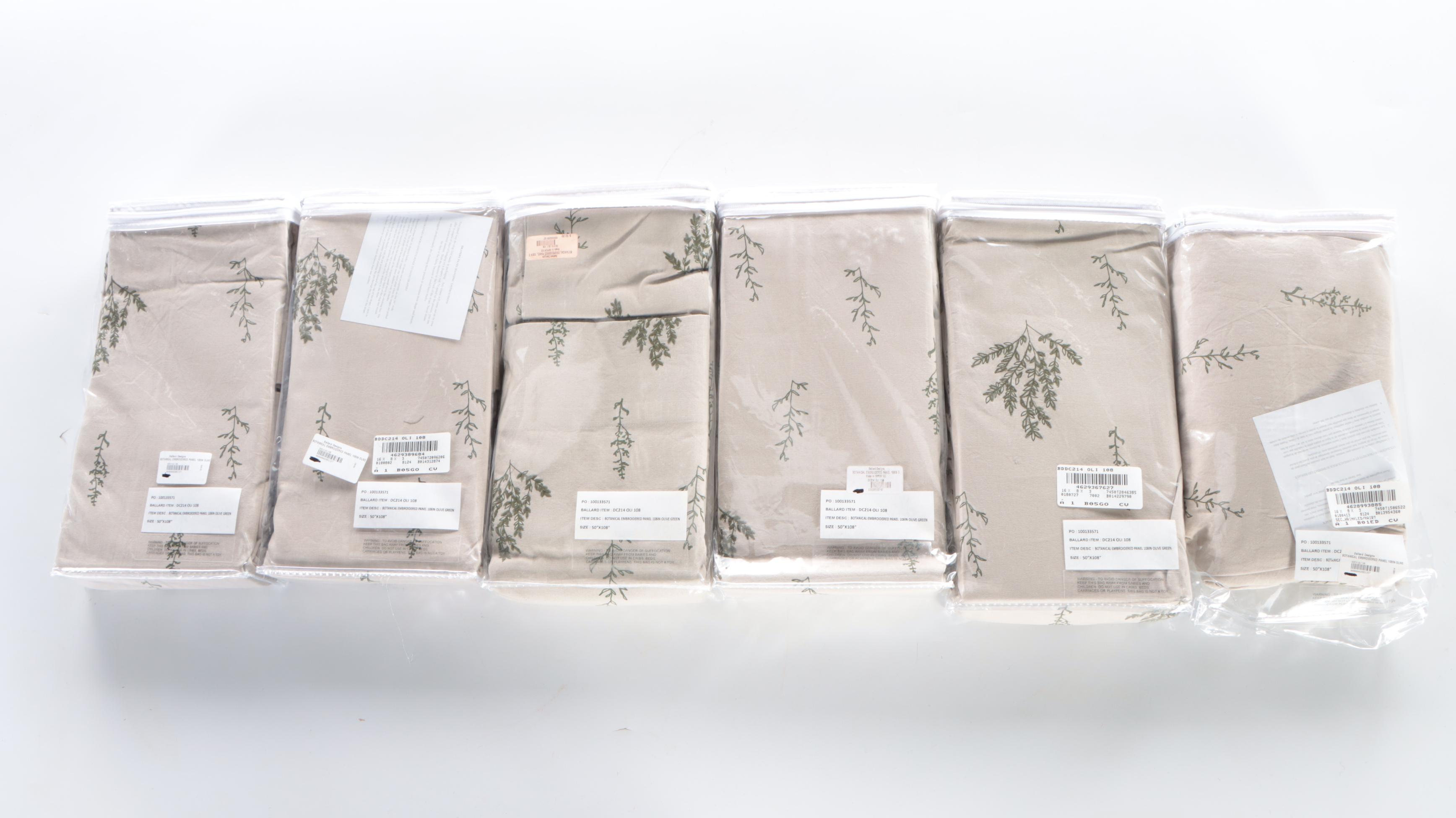 Ballard Designs Botanical Embroidered Curtain Panels