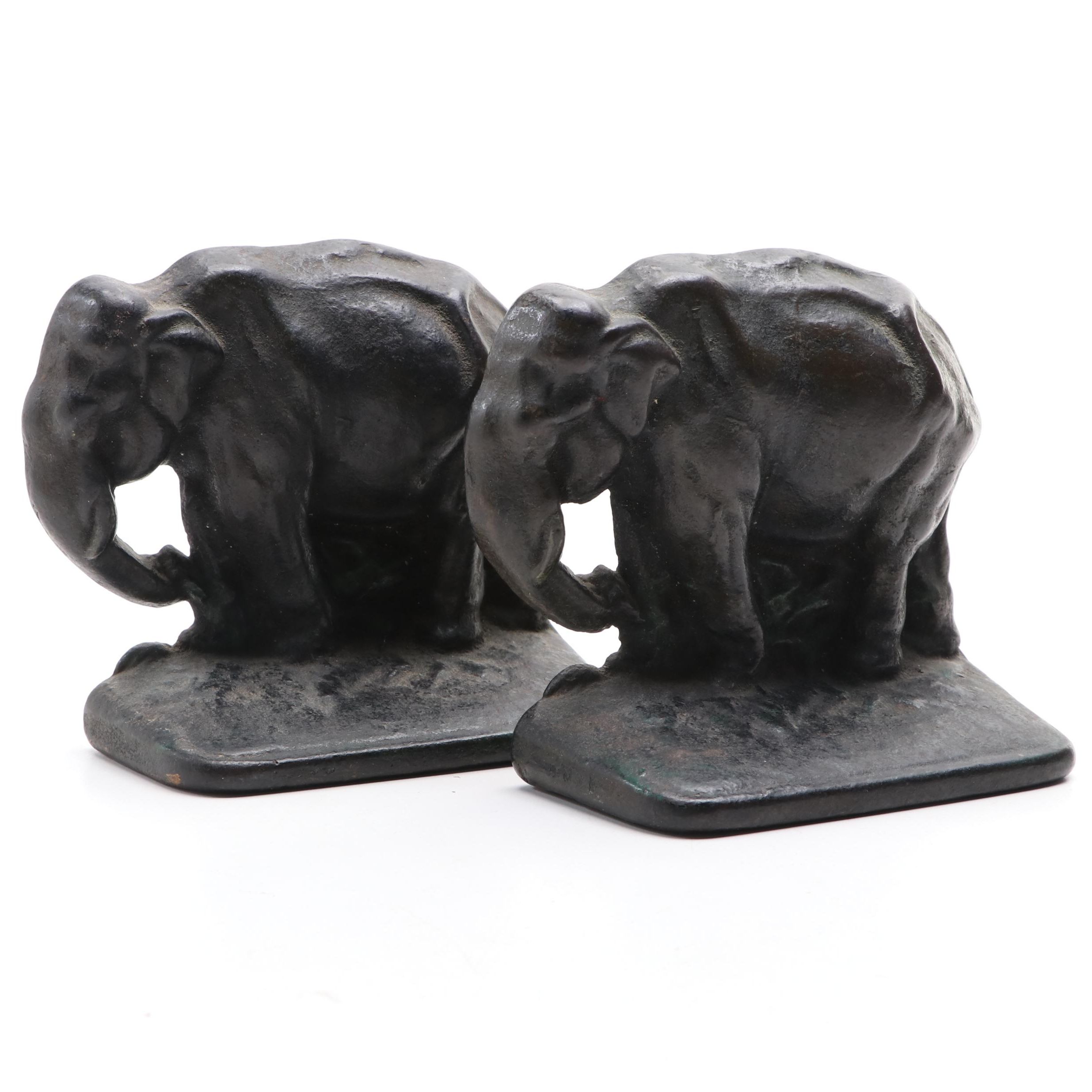Cast Iron Elephant Bookends