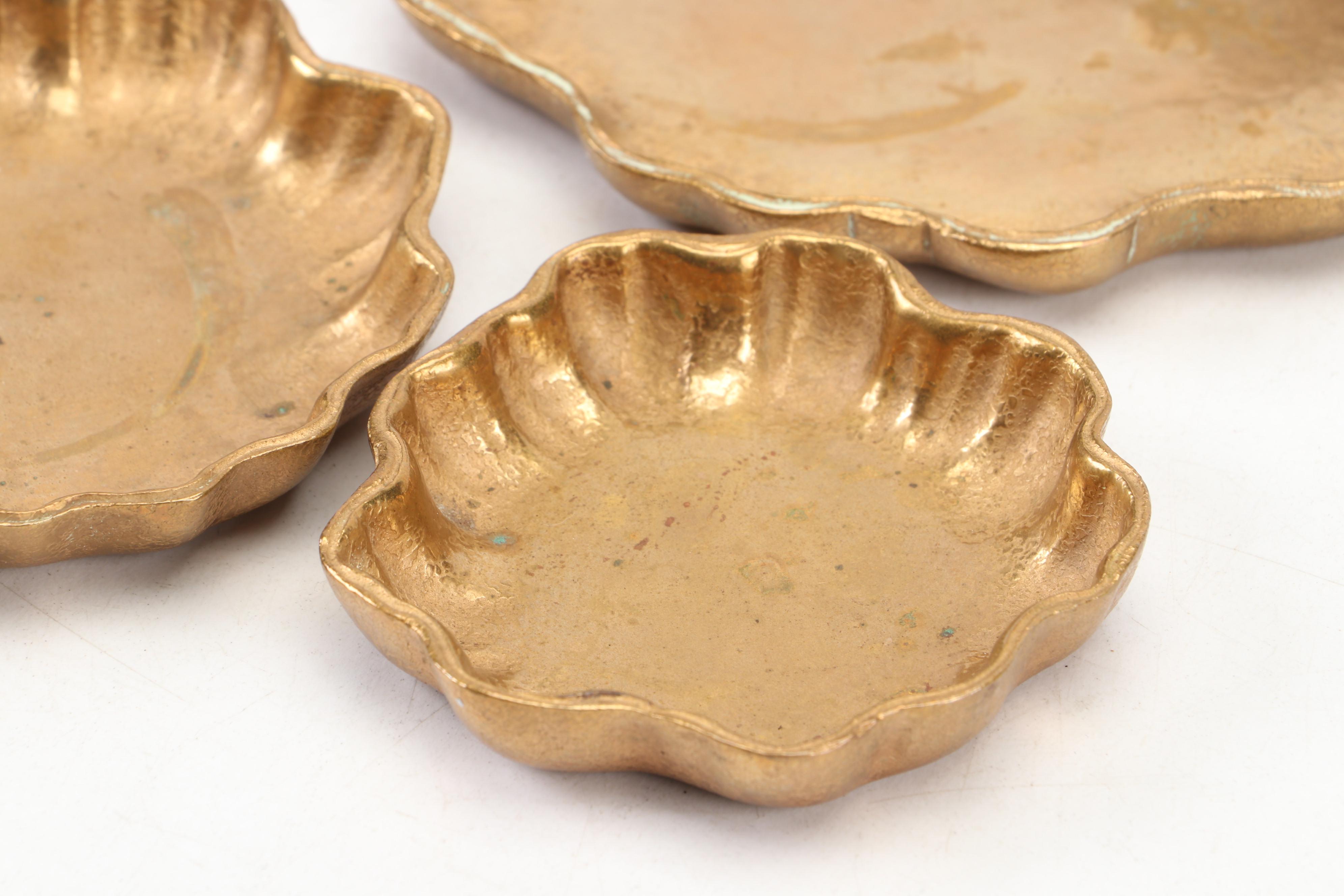 Tiffany Studios Bronze Nesting Trays with Hoffritz Scissor and Letter Opener Set