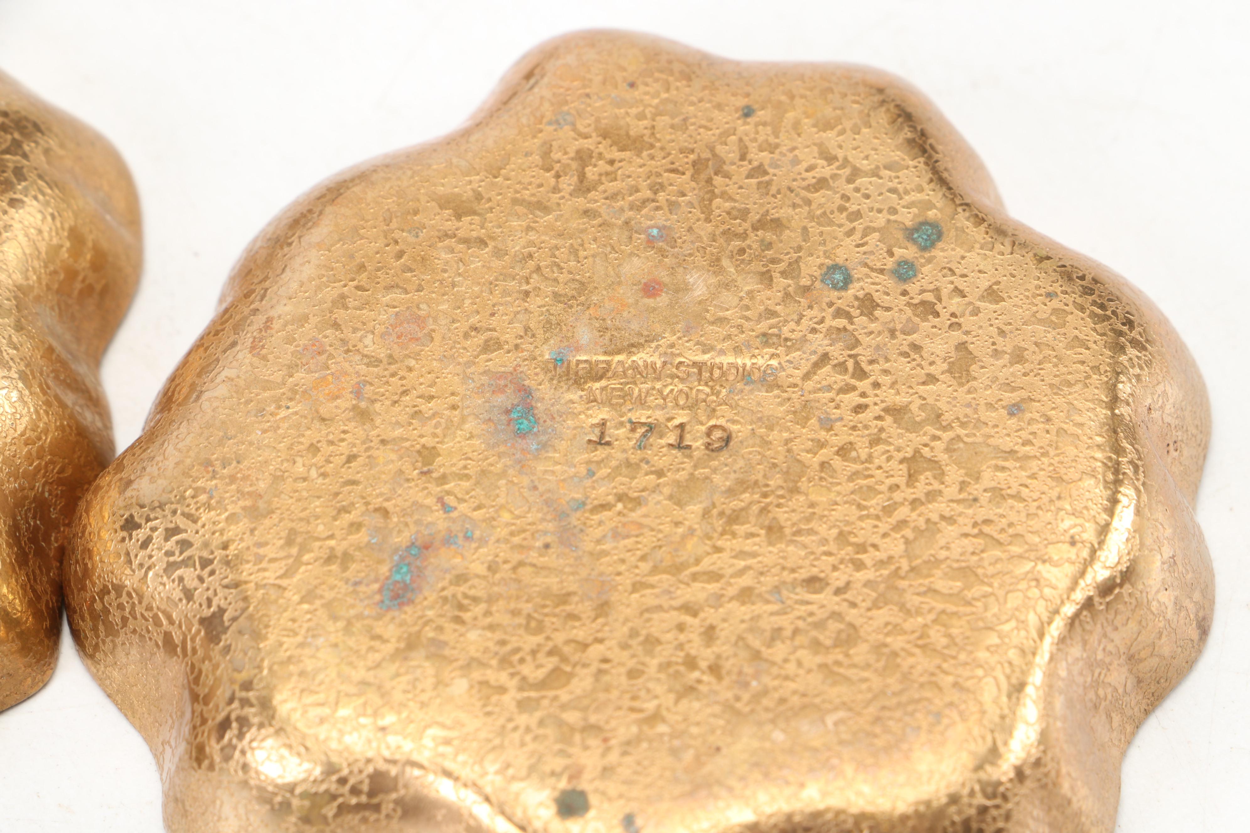 Tiffany Studios Bronze Nesting Trays with Hoffritz Scissor and Letter Opener Set