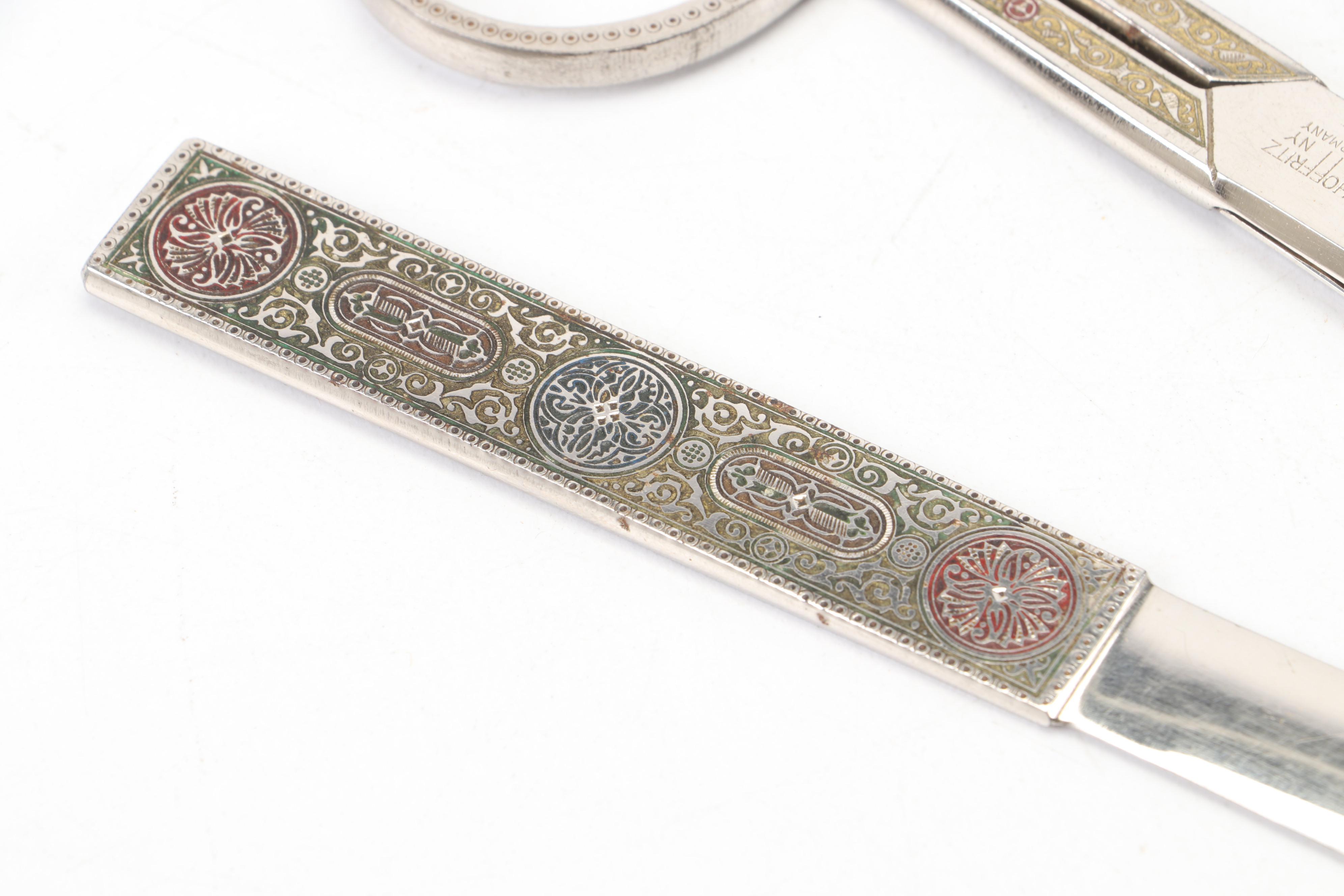 Tiffany Studios Bronze Nesting Trays with Hoffritz Scissor and Letter Opener Set