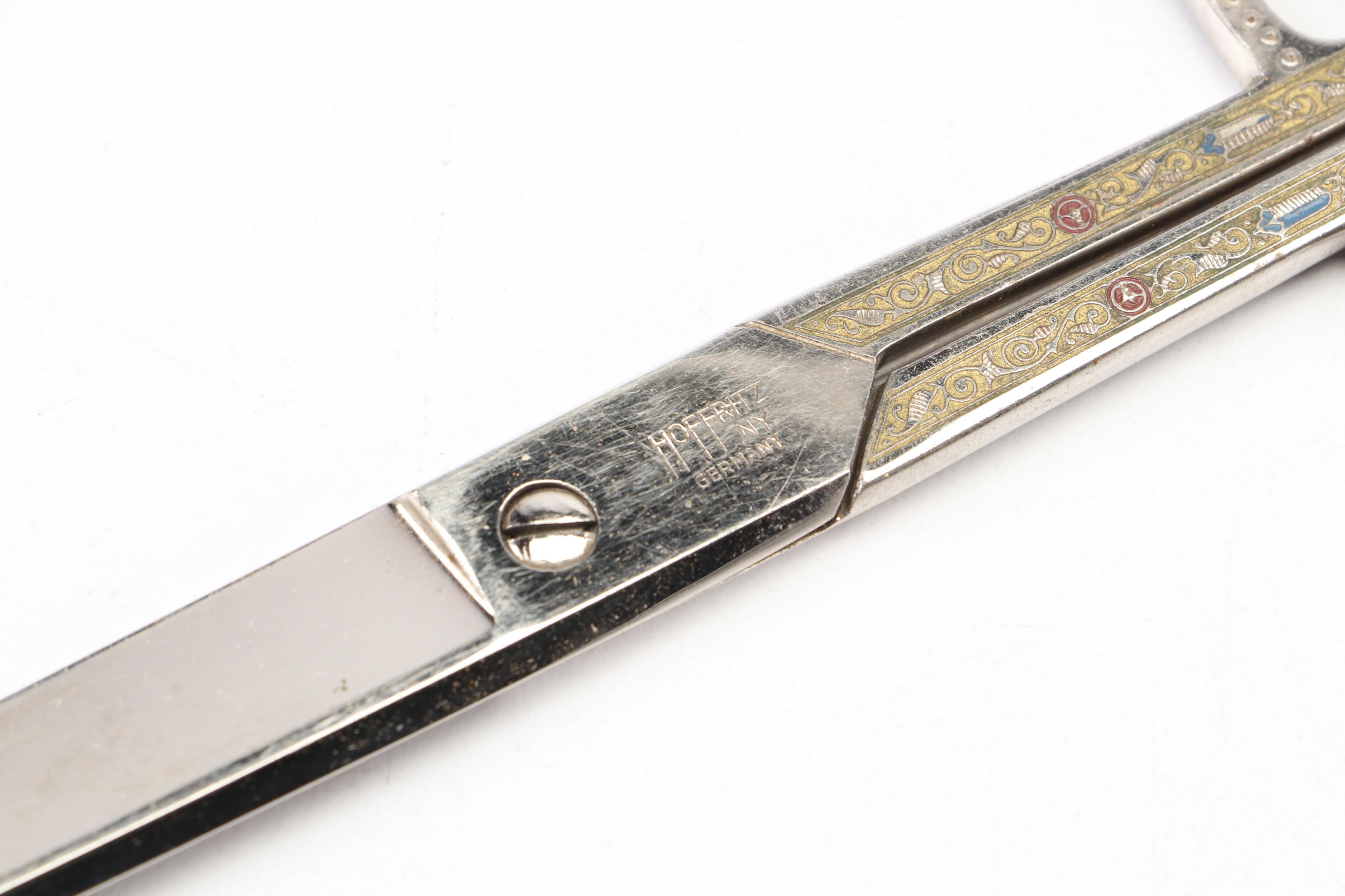 Tiffany Studios Bronze Nesting Trays with Hoffritz Scissor and Letter Opener Set