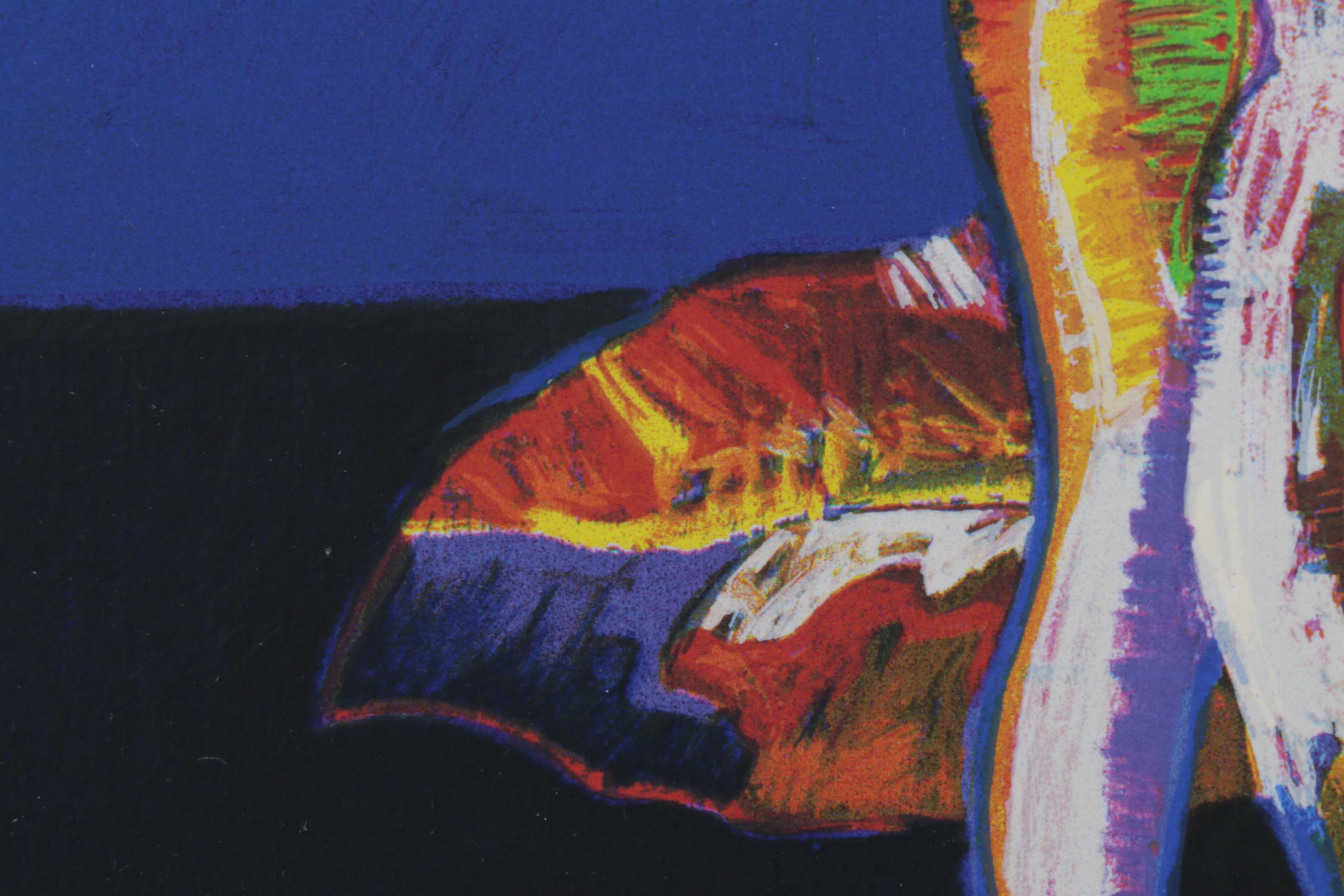 John Nieto Serigraph "Wolf Drinking Water by Moonlight," 1996