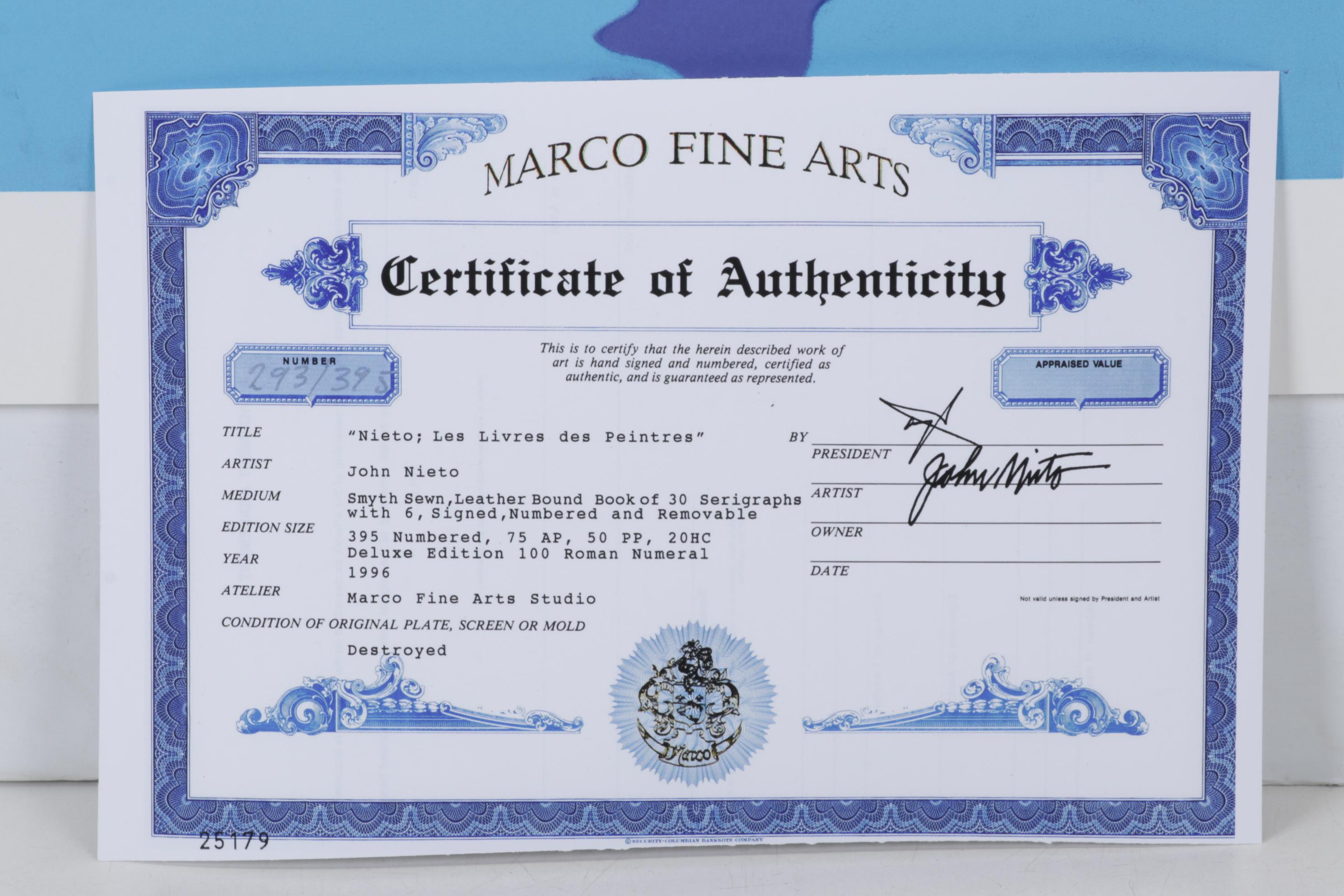 John Nieto Serigraph "Wolf Drinking Water by Moonlight," 1996