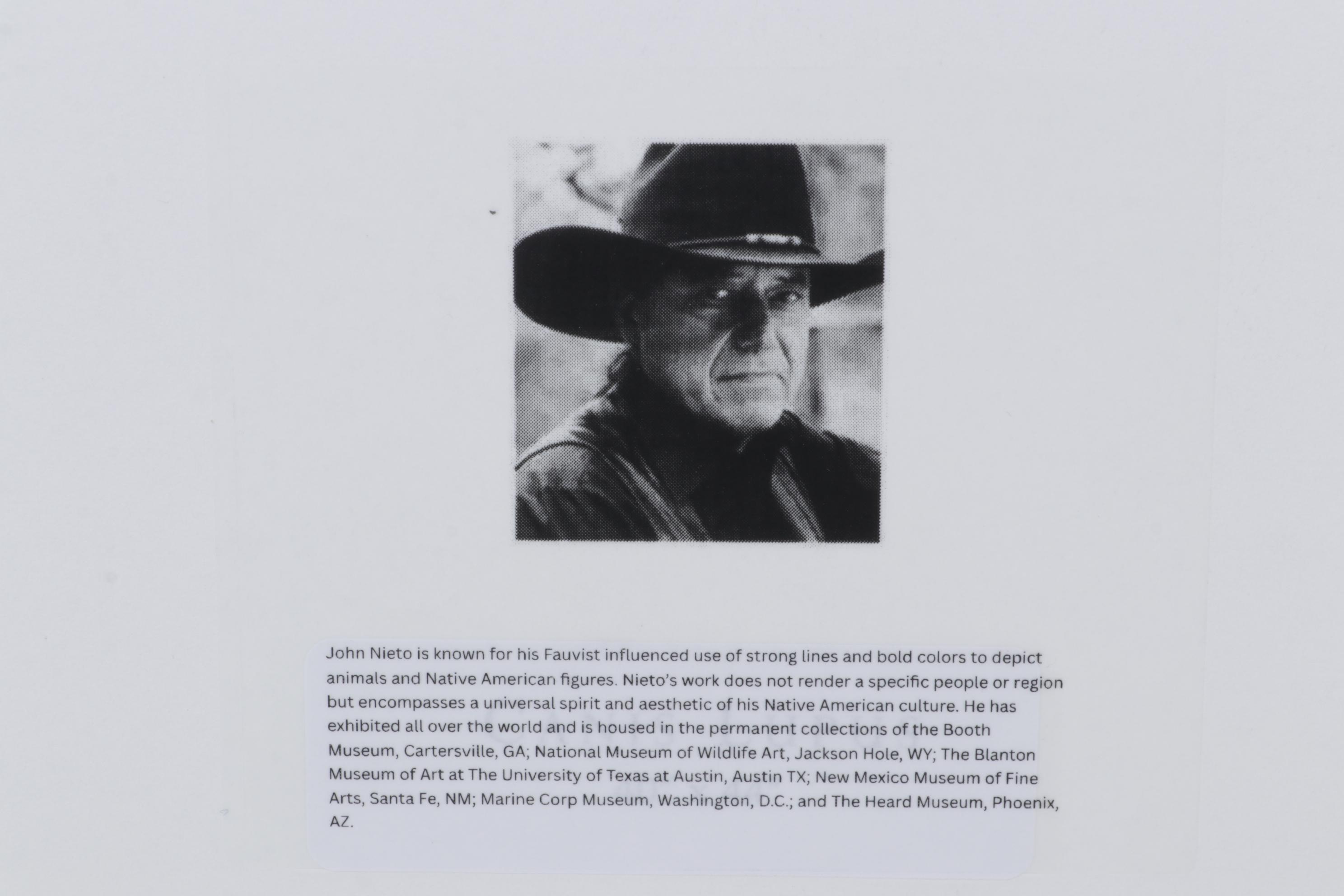 John Nieto Serigraph "Wolf Drinking Water by Moonlight," 1996