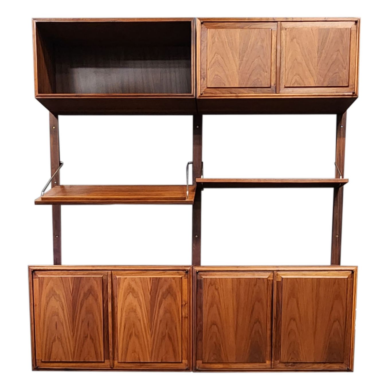 Mid Century Modern Walnut Wall Unit, Mid to Late 20th Century
