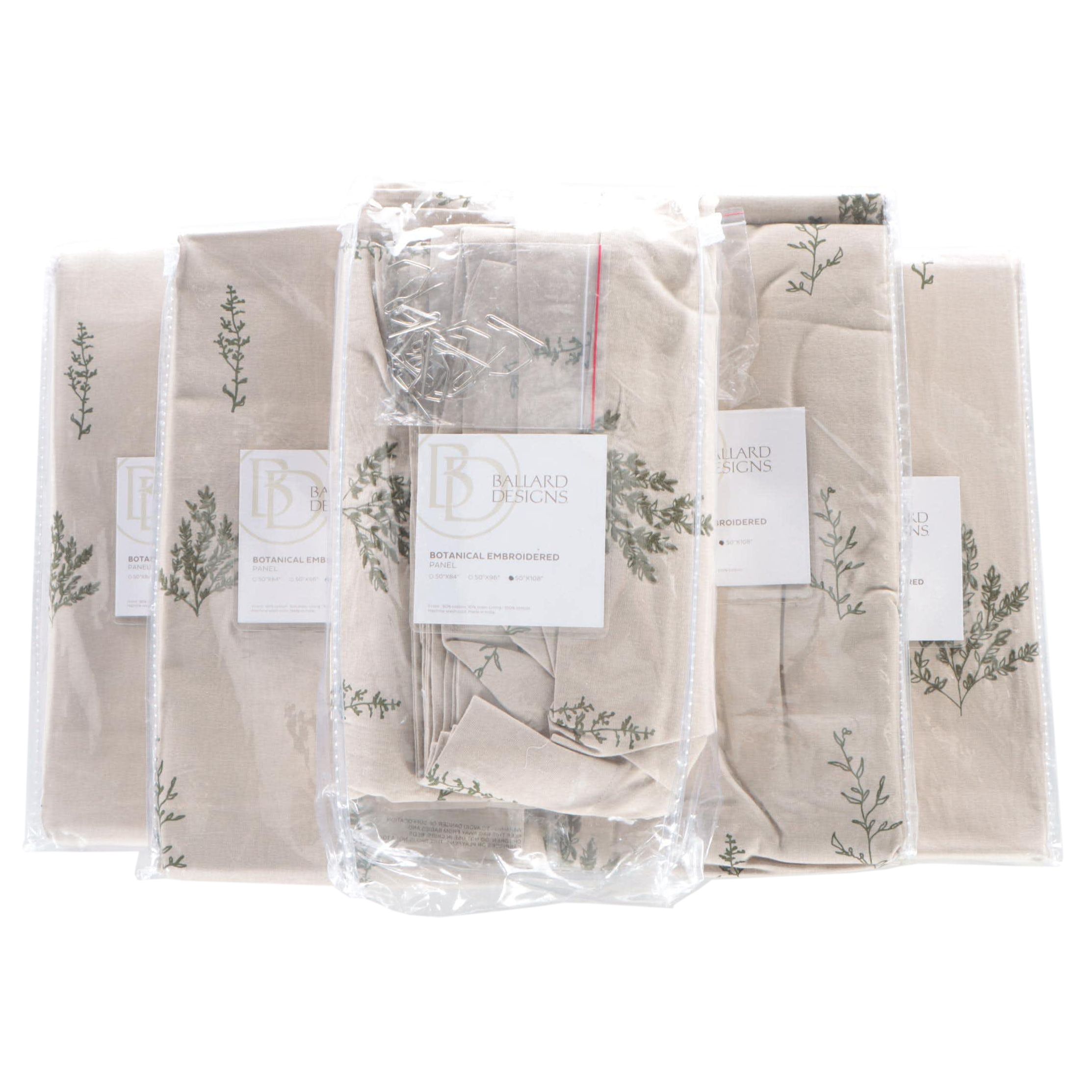 Ballard Designs Botanical Embroidered Curtain Panels