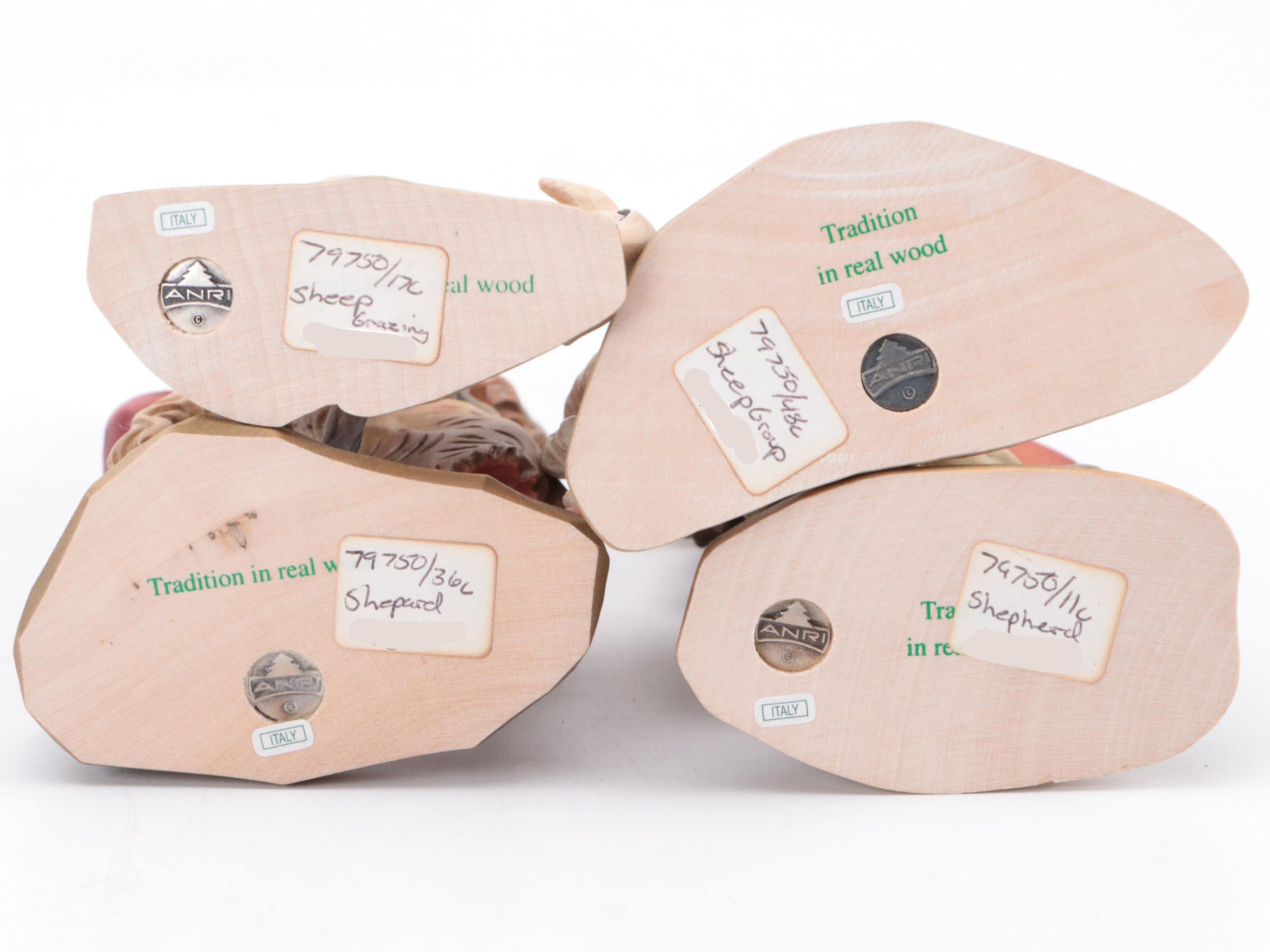 ANRI Italian Hand-Carved Wooden Nativity With Creche and Collectors Book