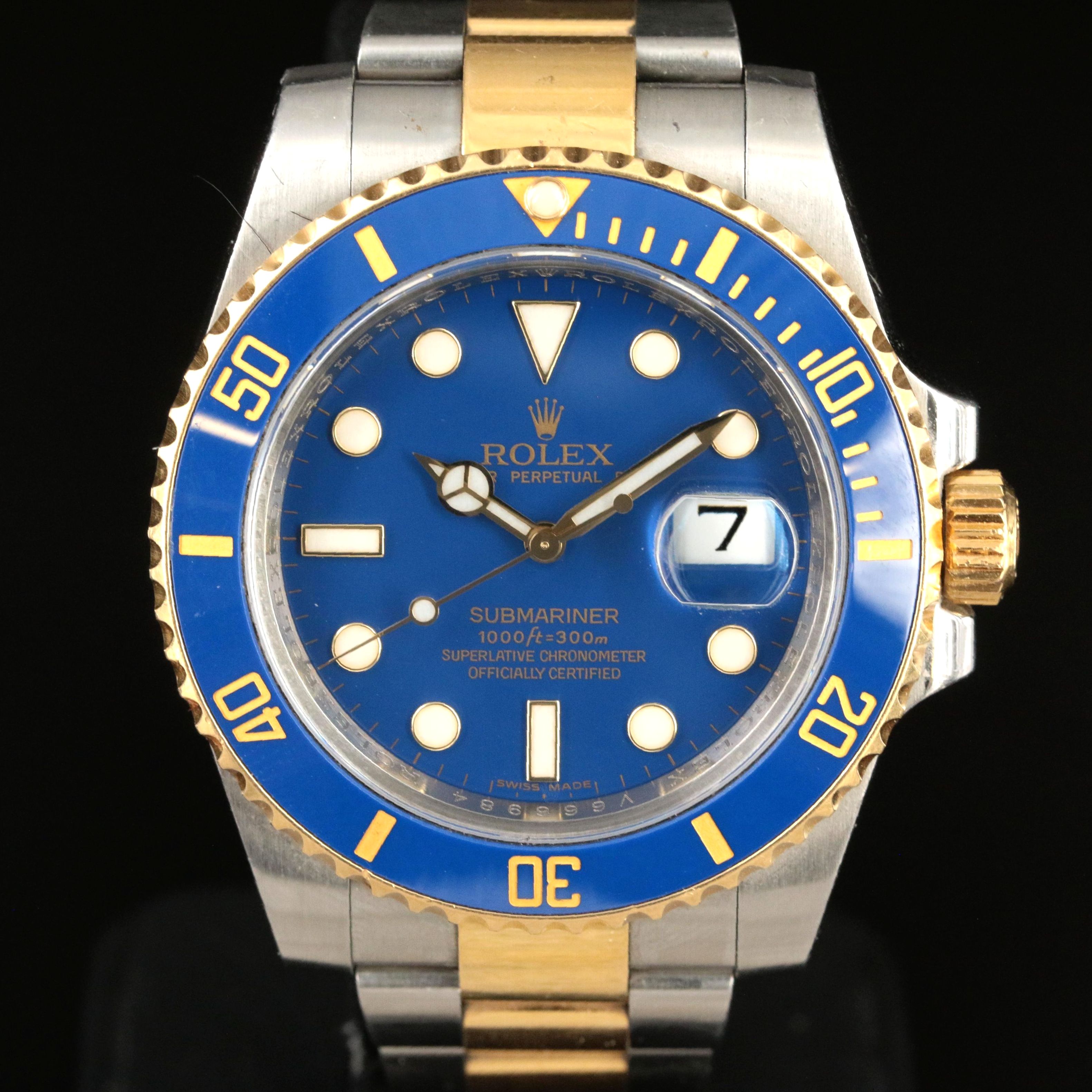 2008 Rolex Submariner Blue Dial 18K and Stainless Steel Automatic Watch