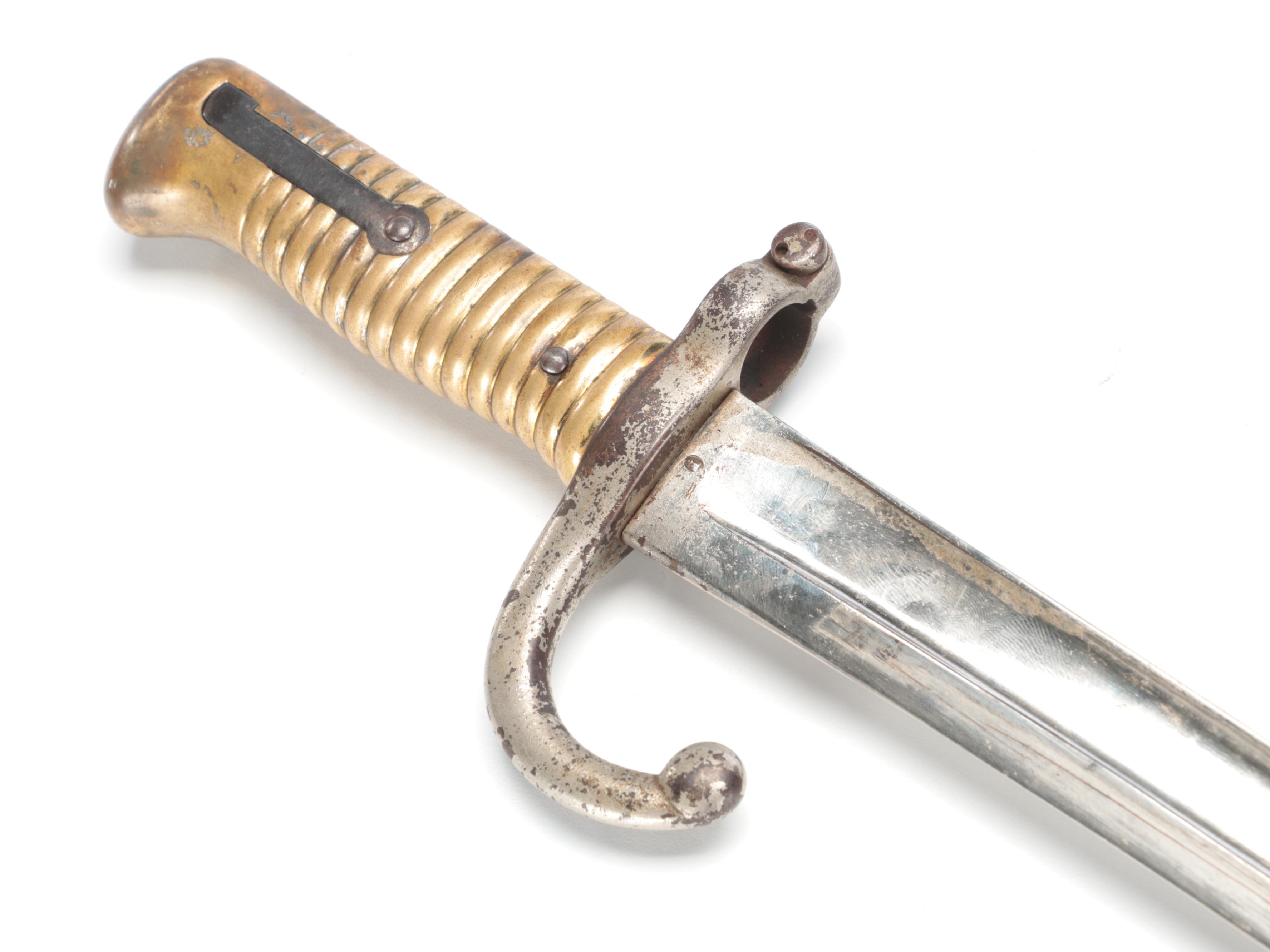 French M1866 Chassepot Bayonet Sword With Wood and Bone Sword Cane