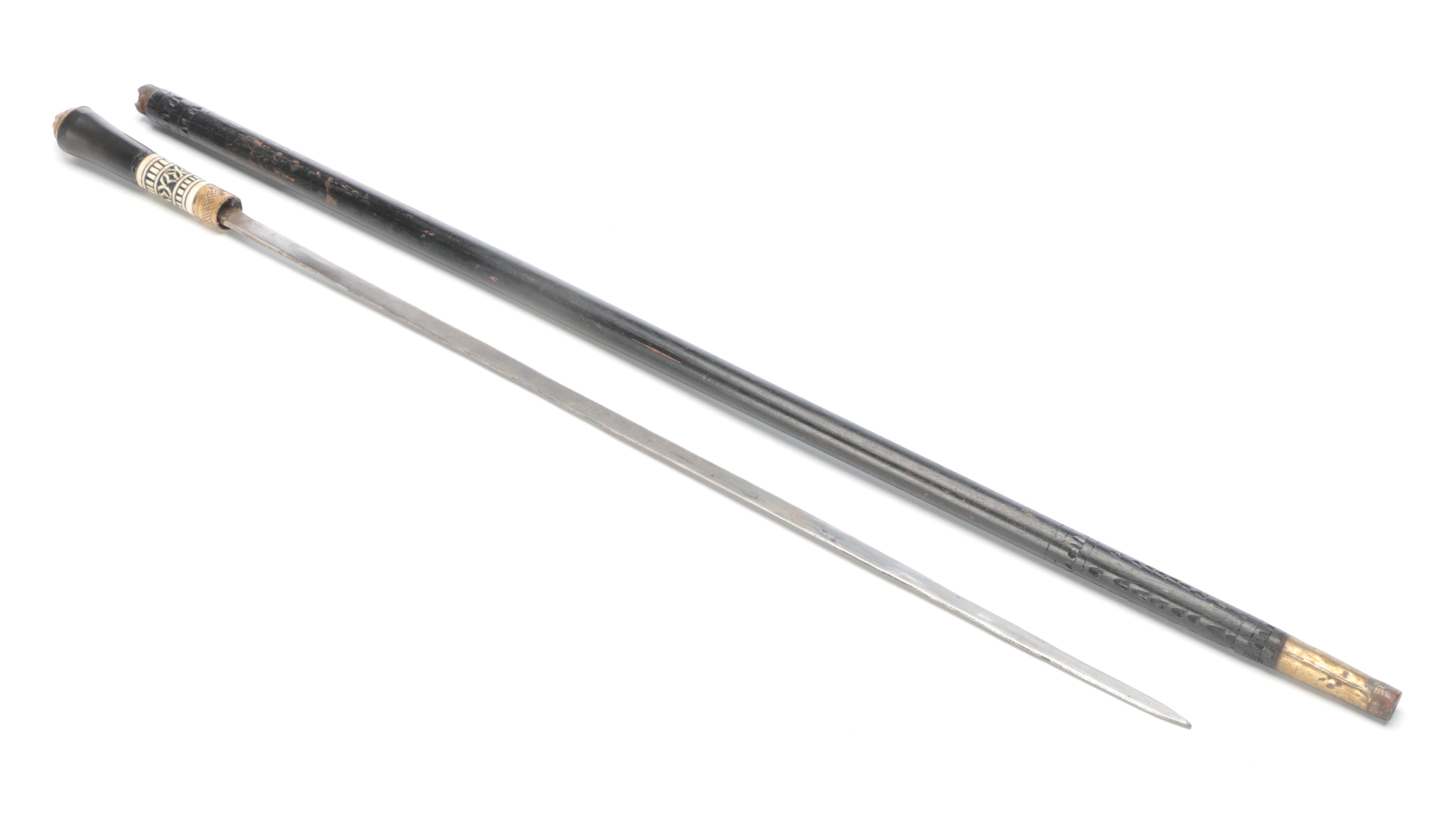 French M1866 Chassepot Bayonet Sword With Wood and Bone Sword Cane