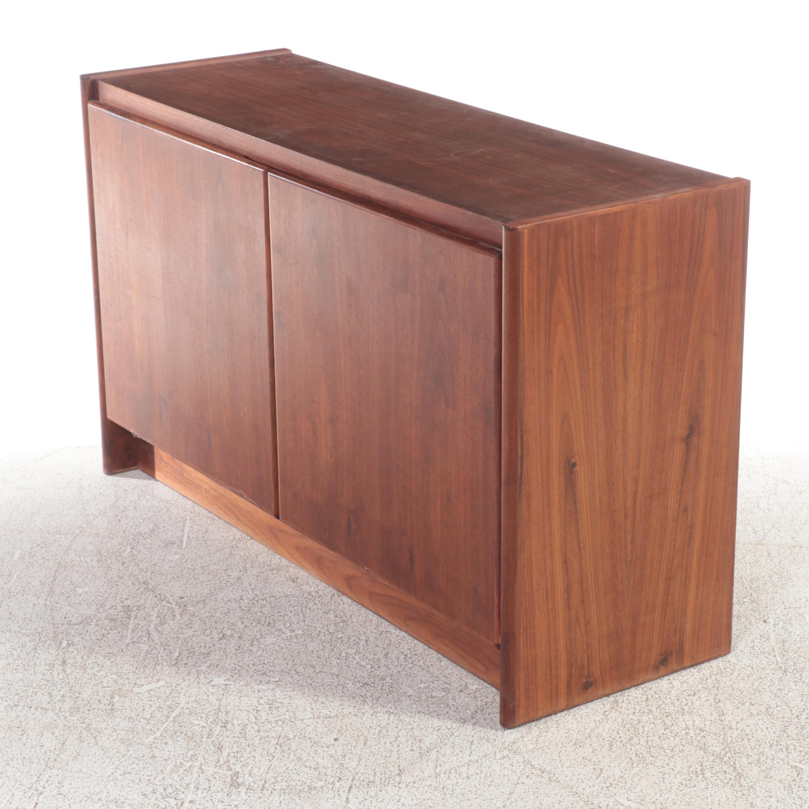 Mid Century Modern Walnut Cabinet, 1970s