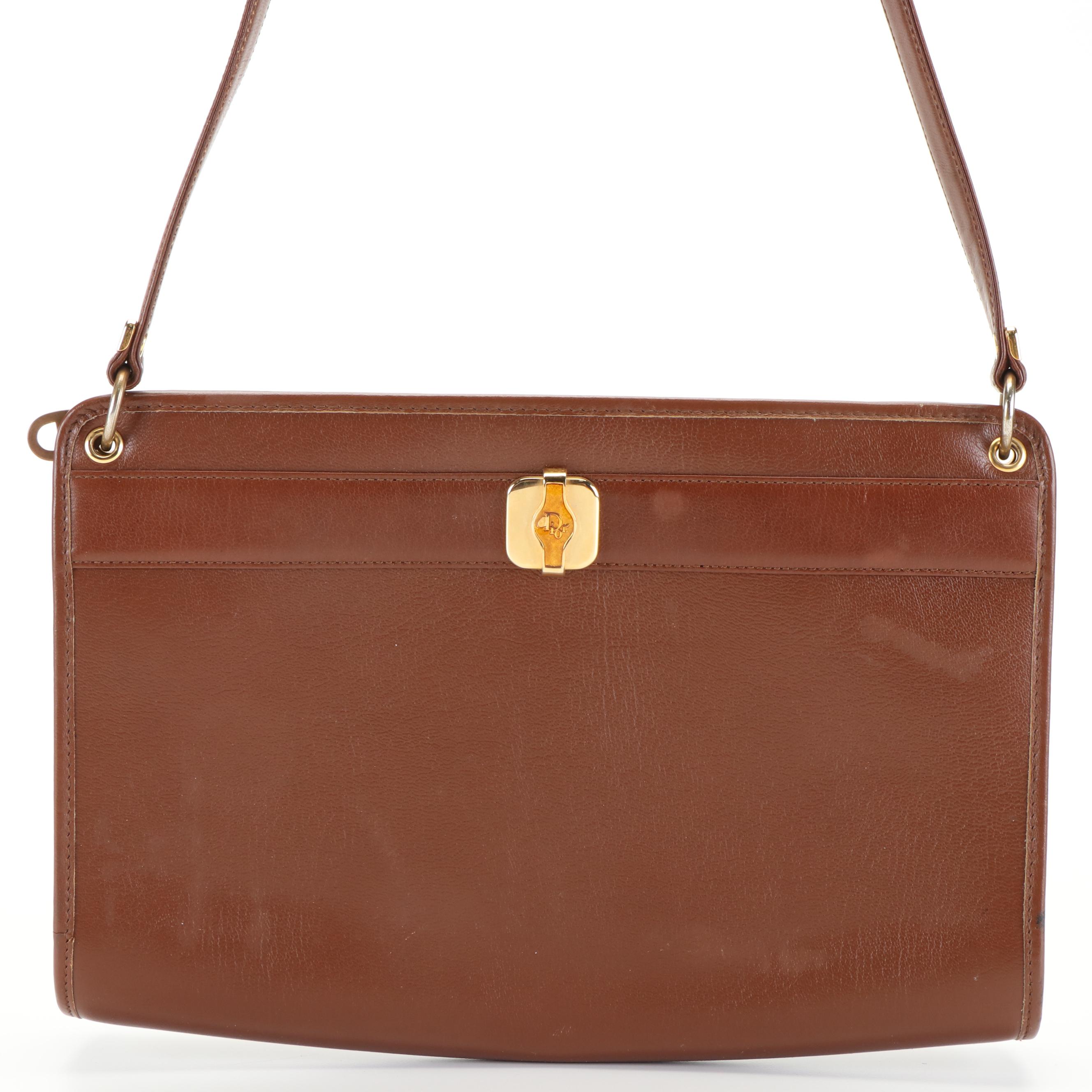 Christain Dior Shoulder Bag in Brown Leather