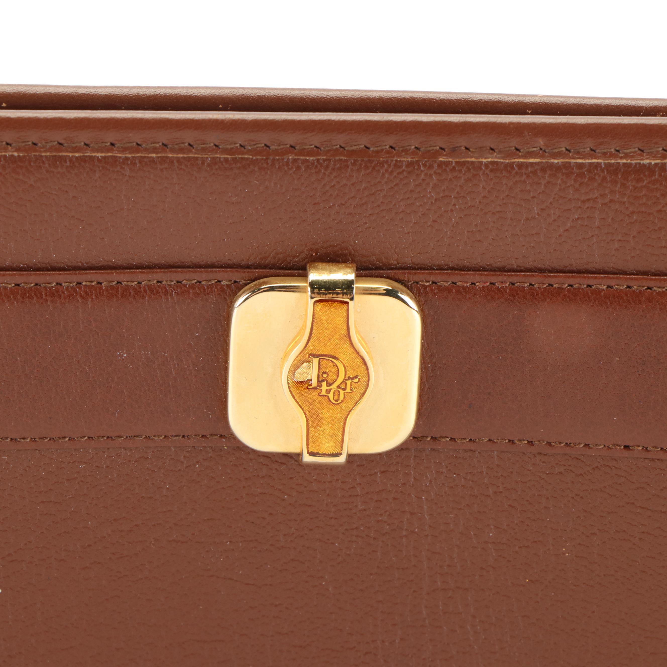 Christain Dior Shoulder Bag in Brown Leather